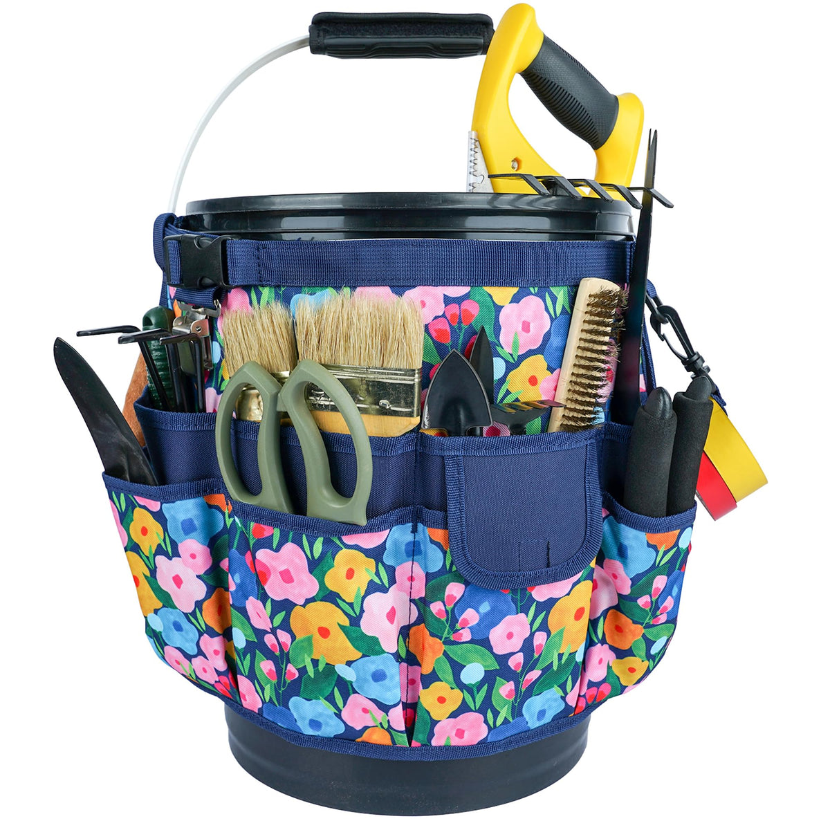 MELOTOUGH Bucket Caddy Organizer Bucket Tool Organizer for Garden Tools Fit 3.5 to 5 Gallon Bucket