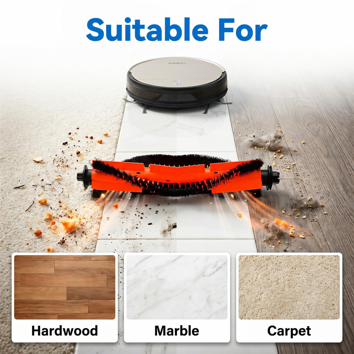 UR3 Replacement Accessories Kit For uninell UR3 Robot Vacuum Cleaner :
