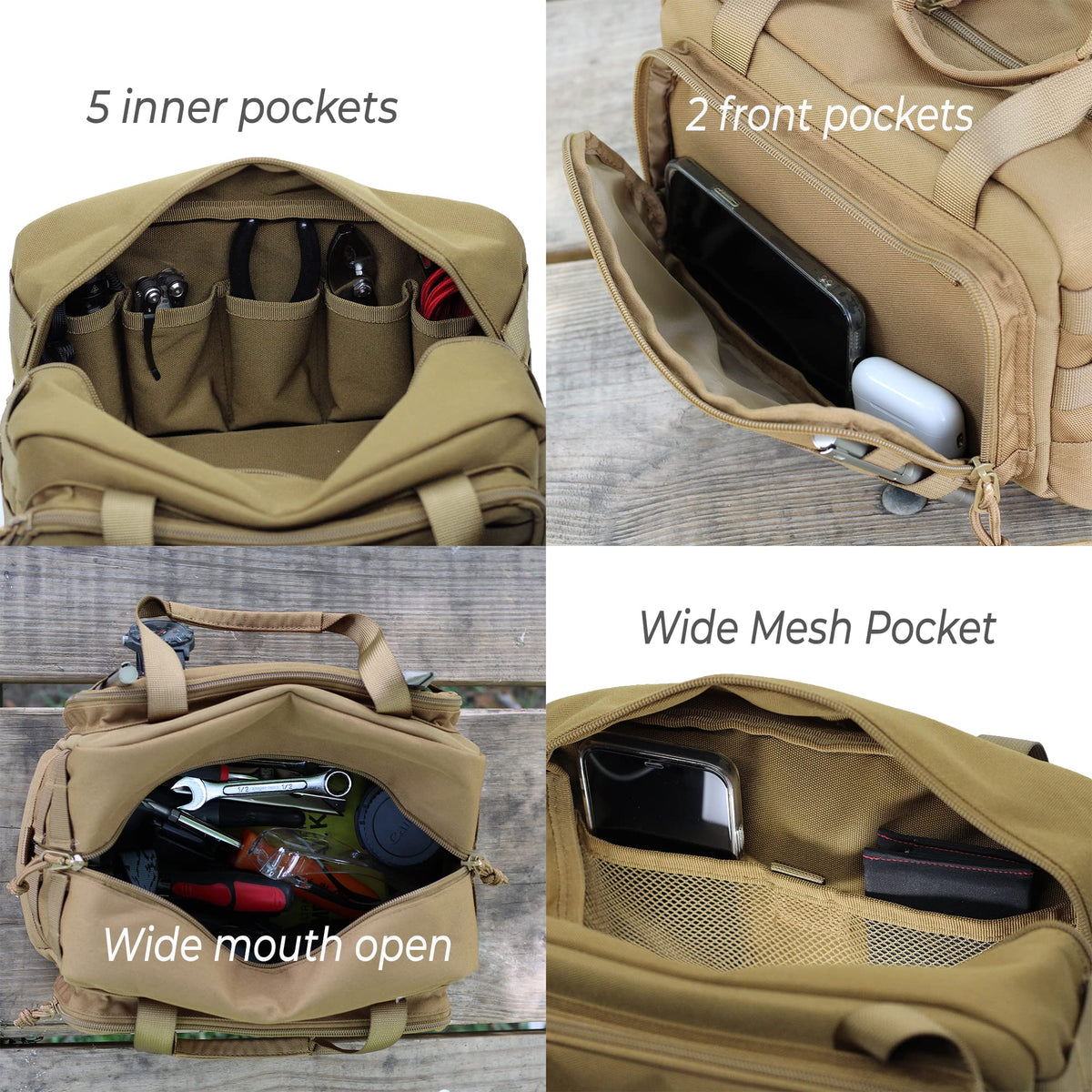 Coreflex 12-Inch Heavy Duty Tool Bag, Tactical, Gear, Range, EDC,Tool for cars, Multi-Purpose Work Bag for Mechanics, Electrician, Carpenters, Builders,Plumbers 12" X 7" X 7"