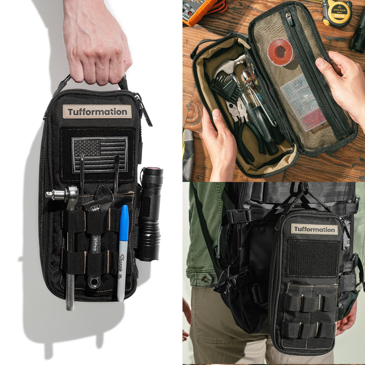 Tufformation Heavy Duty Small Tool Bag Pouch, Utility Organizer Case