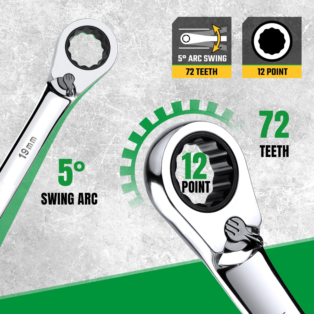 SK Reversible Ratcheting Wrench Set, Combination Wrenches, Metric 16-Piece