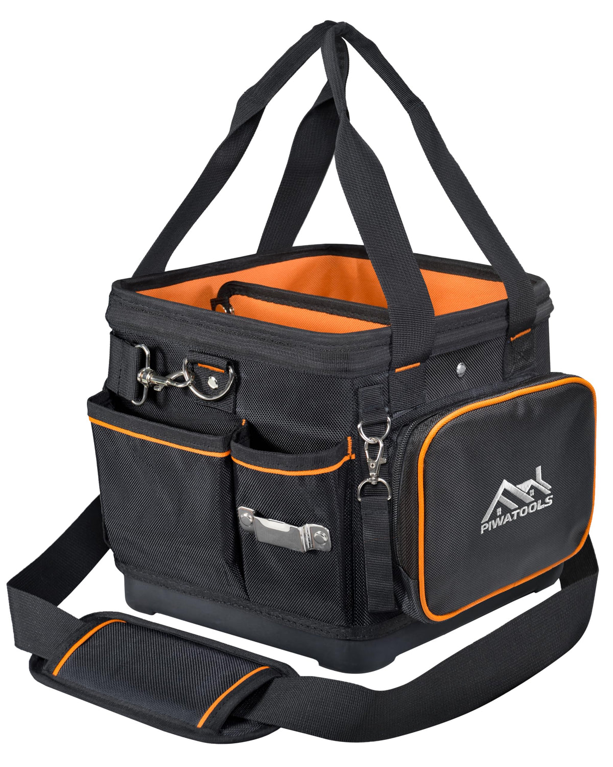 PIWATOOLS 10" Compact Open-Top Tool Tote Bag, Hard Shell Tool Box