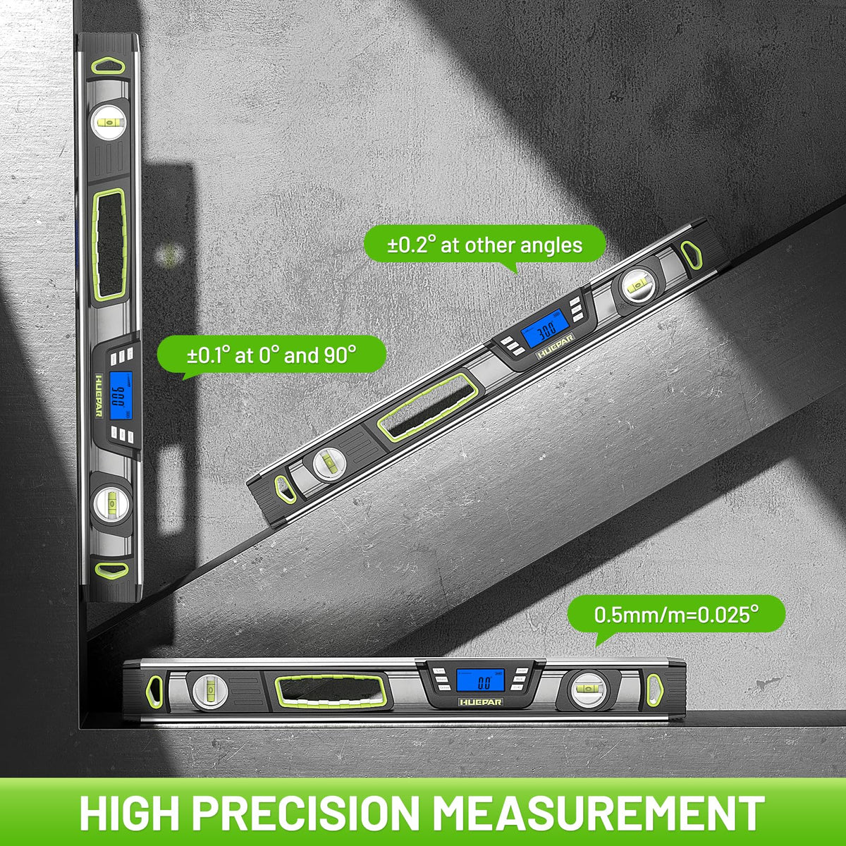 Huepar Professional Digital Magnetic Torpedo Level, 24-Inch, Aluminum Alloy