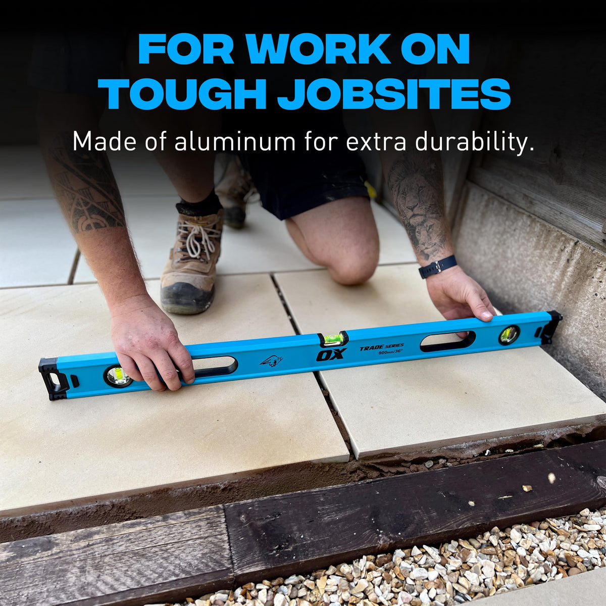 OX Level Set with Case - Includes 24, 48 & 72 Inch Levels for Construction