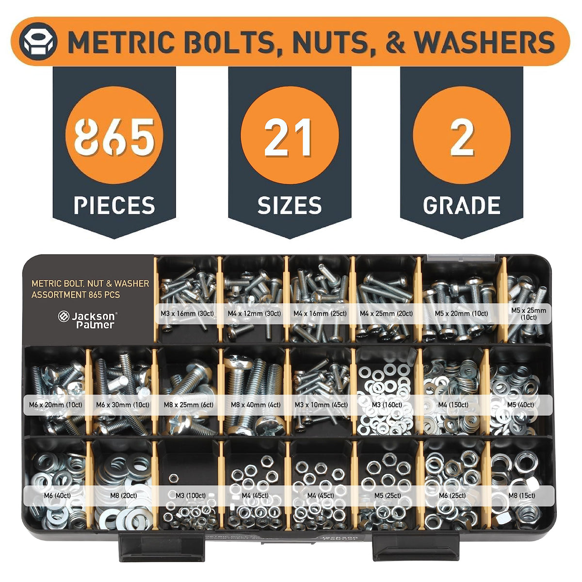 Jackson Palmer 2251-Piece Hardware Kit with Screws, Nuts & Washers