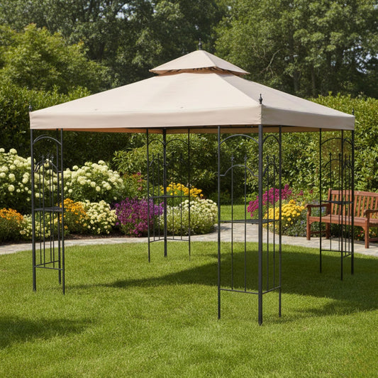 Garden Winds Durable 350 Replacement Canopy Top Compatible with Arrow 10' x 10' Gazebo Models 61821, HD-61821, 618221, 618221-C, GGHL00019