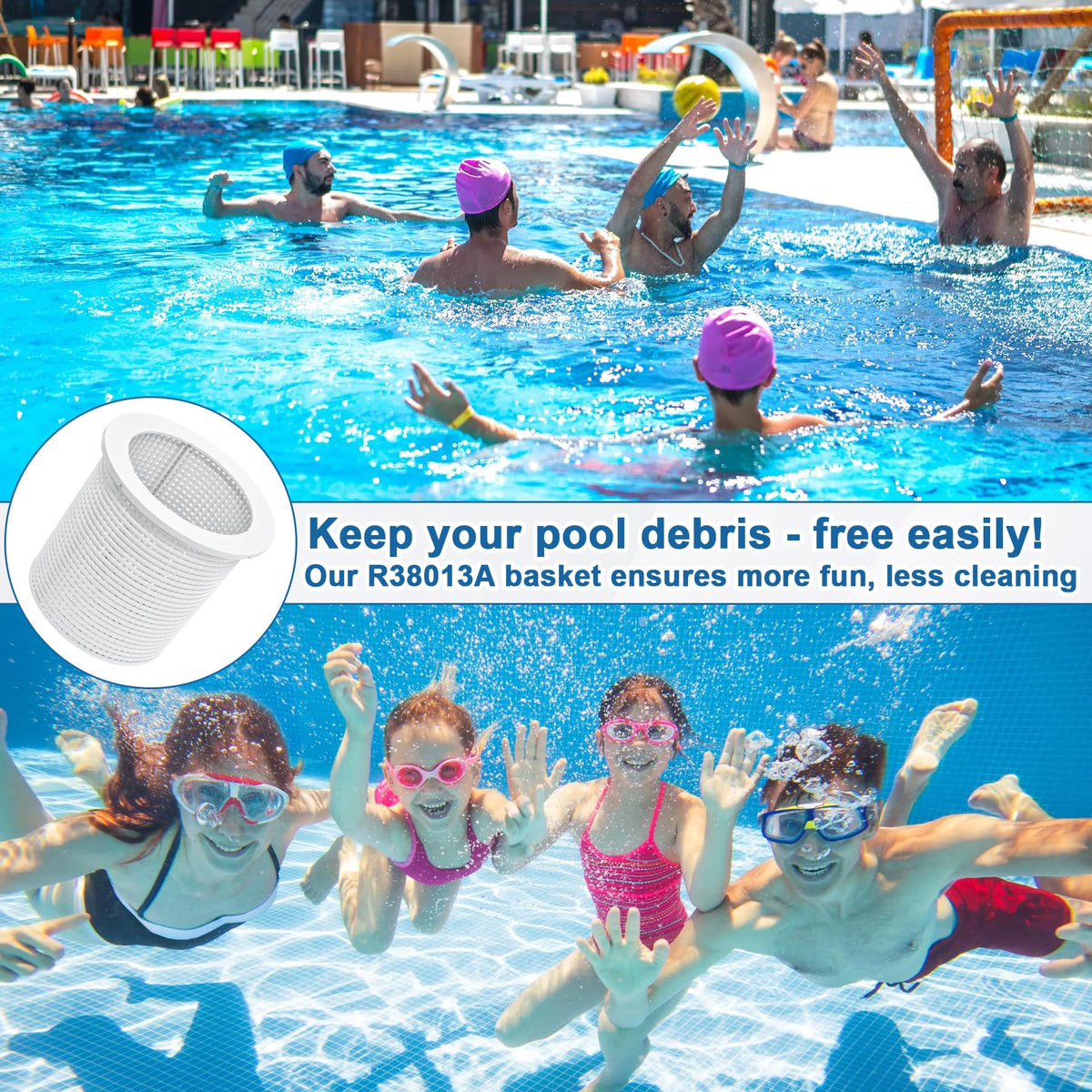 BigHead R38013A Pool Skimmer Basket Compatible with Pentair American Admiral for Inground Heavy Duty Pool Skimmer Basket Replacement for R38013A V38-135 V38-135 V38-136