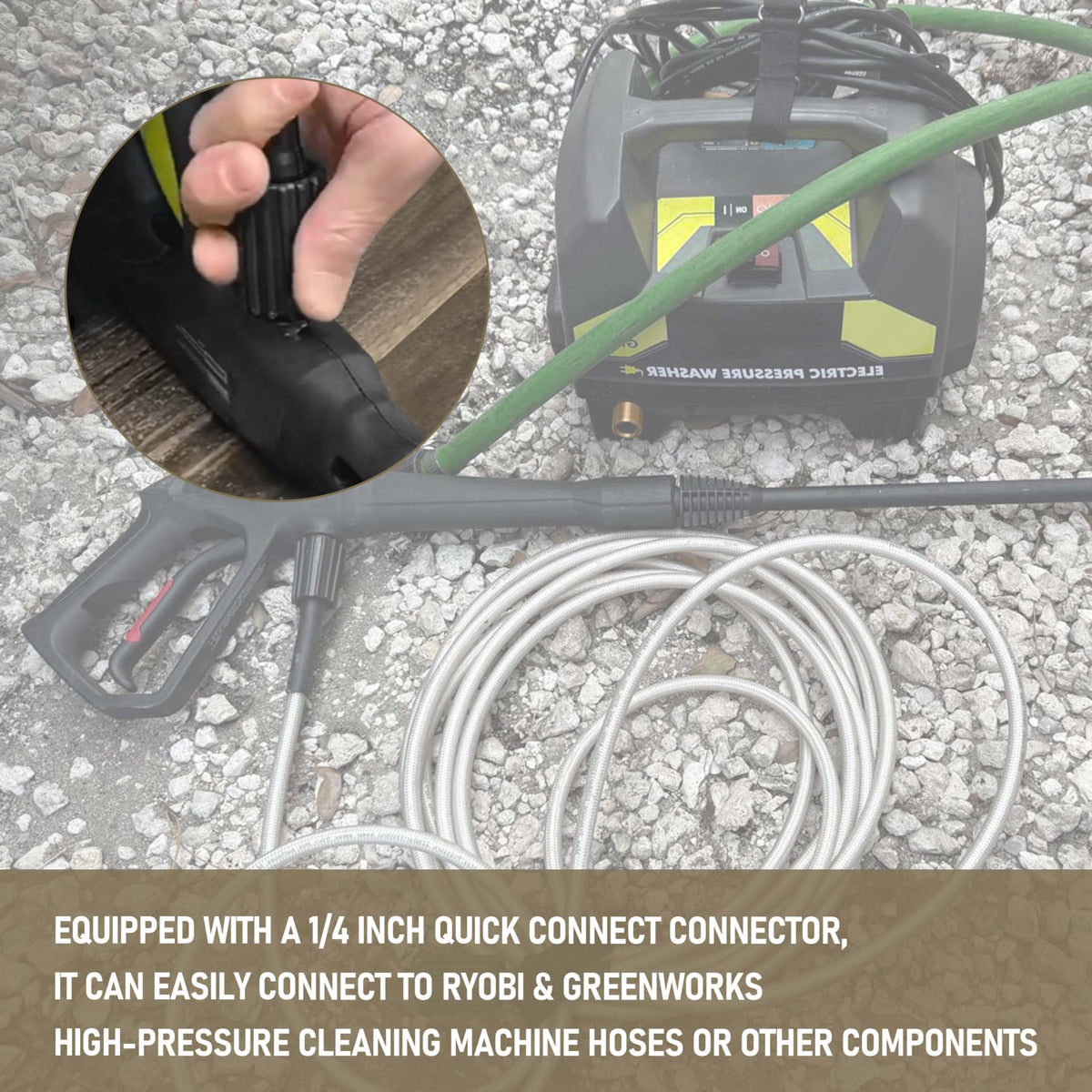 25ft Pressure Washer Hose for Ryobi Power Washer Replacement Part#308835065