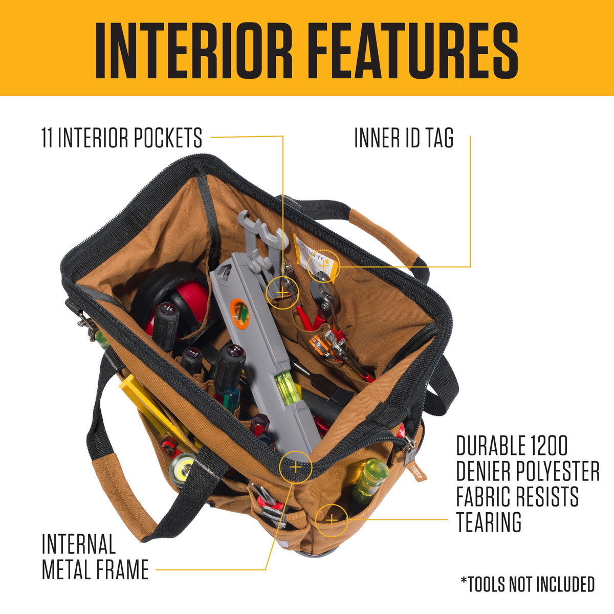 Carhartt 16-Inch Molded Base Heavyweight Tool Bag Carhartt Brown