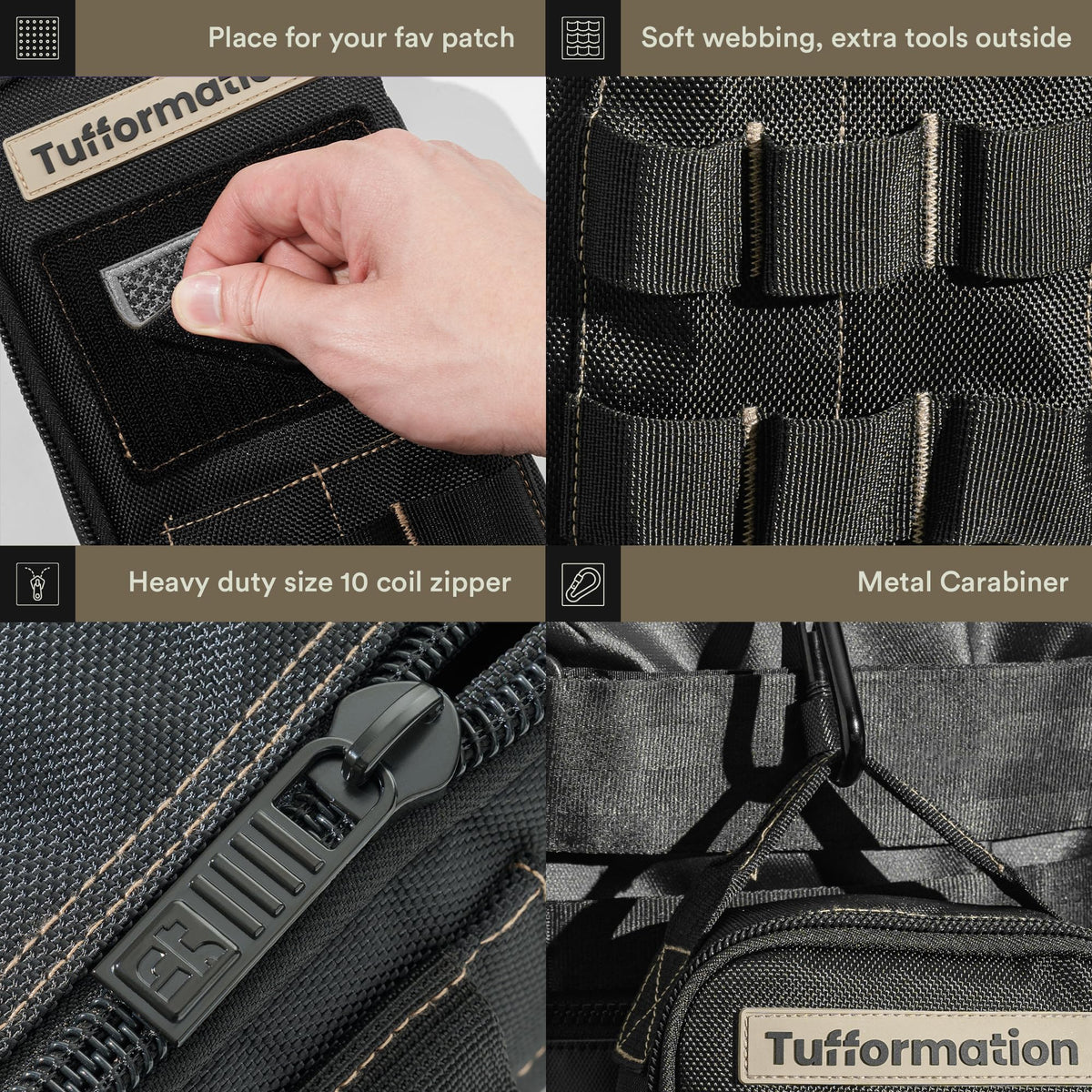 Tufformation Heavy Duty Small Tool Bag Pouch, Utility Organizer Case