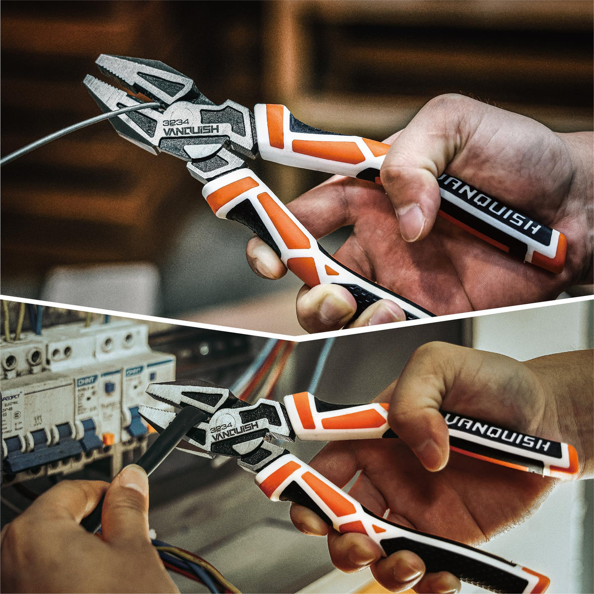VANQUISH 9.5-Inch Linesman Pliers, Laser Hardened Cutting Edges