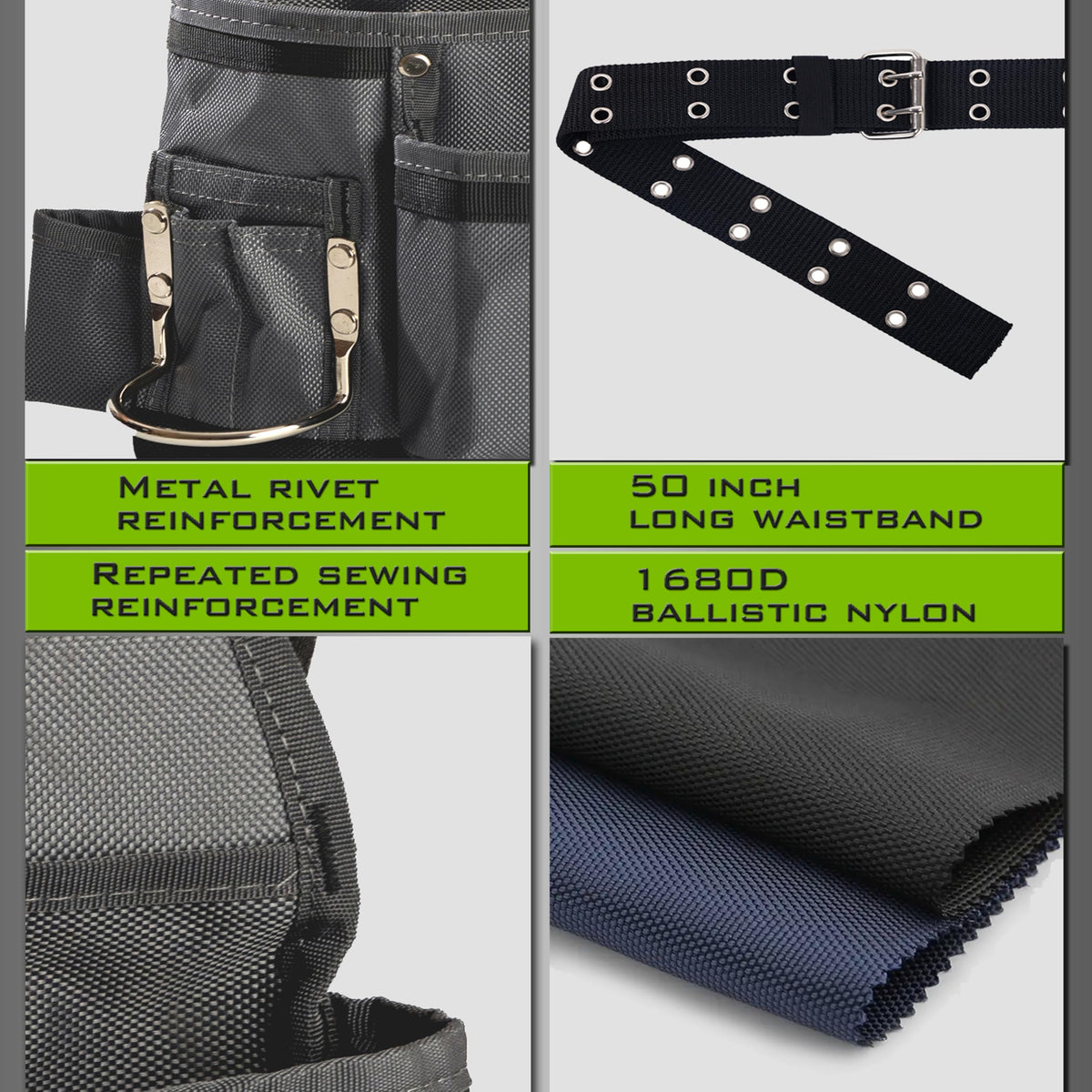 VIDAR TOOLS Small Tool Belt Pouches,Tool Belts for men,magnetic tool belt,11-Pockets,Electrician Construction,Carpentry.Heavy Duty nylon belt with metal buckle.1680D Oxford.
