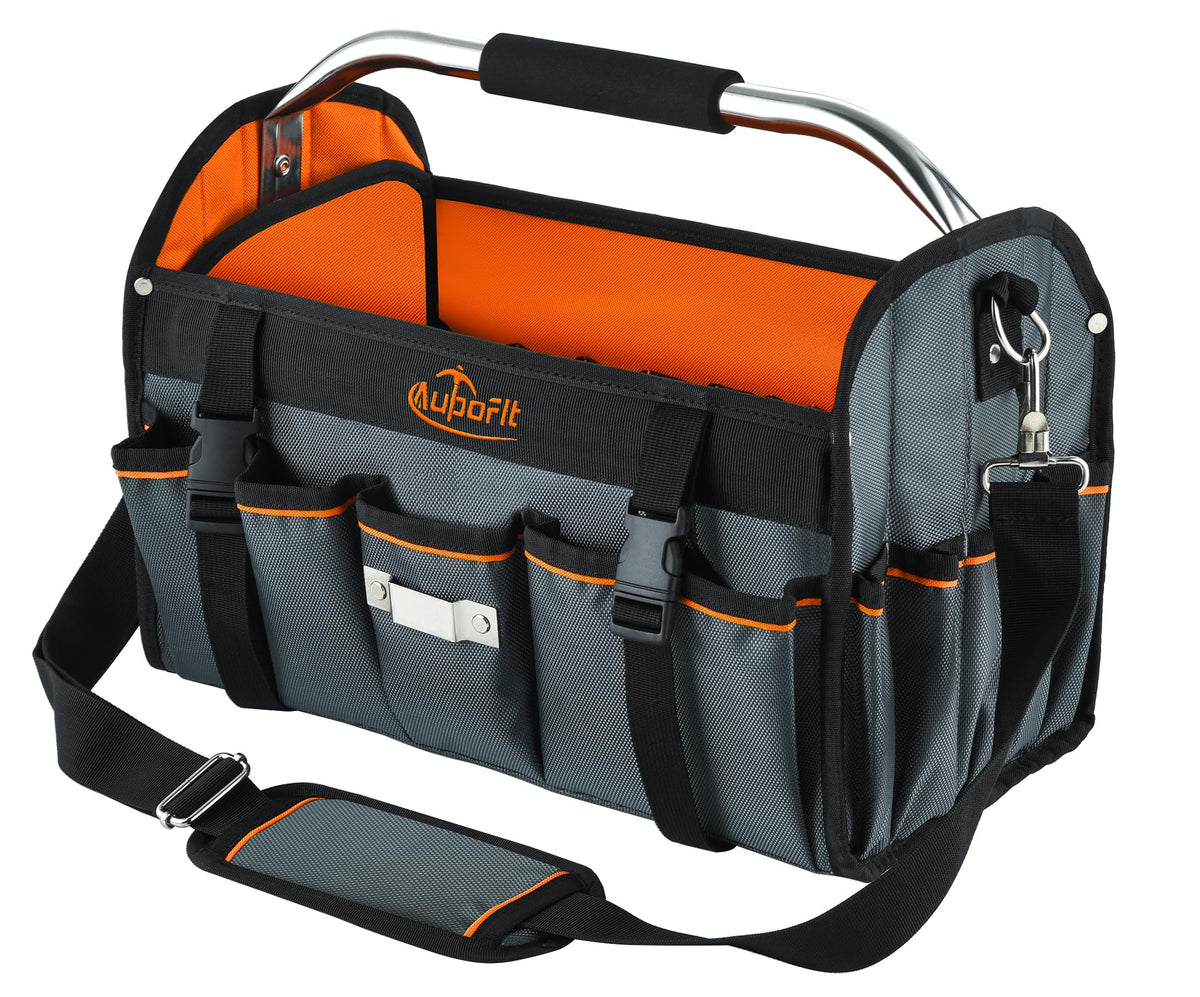 Aupofit 16-Inch Open-Top Tool Tote, 29-Pocket Pro Bag for All Trades
