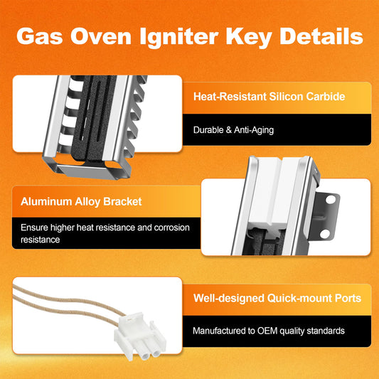 Upgrade NISHCON DG94-00520A Gas Oven Igniter Replacement Compatible with Samsung Gas Range Stove NX58H5600SS NX58H5650WS NX58F5500SS, Replaces 2692271 AP5577941 PS4241428 EAP4241428