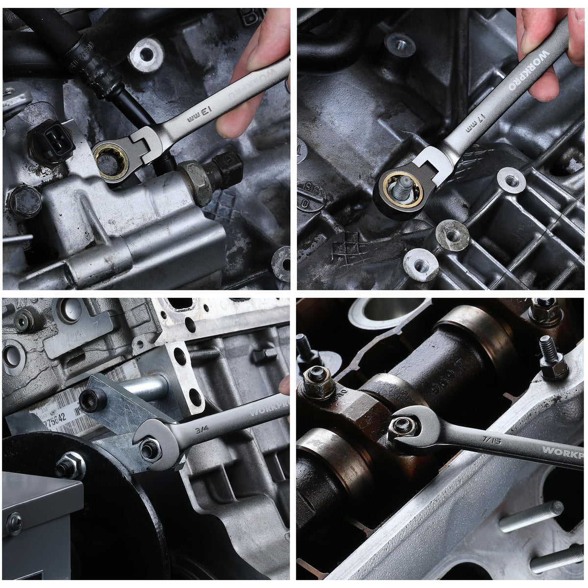 WORKPRO 22-Piece Ratcheting Wrench Set, Flex-Head & Polished