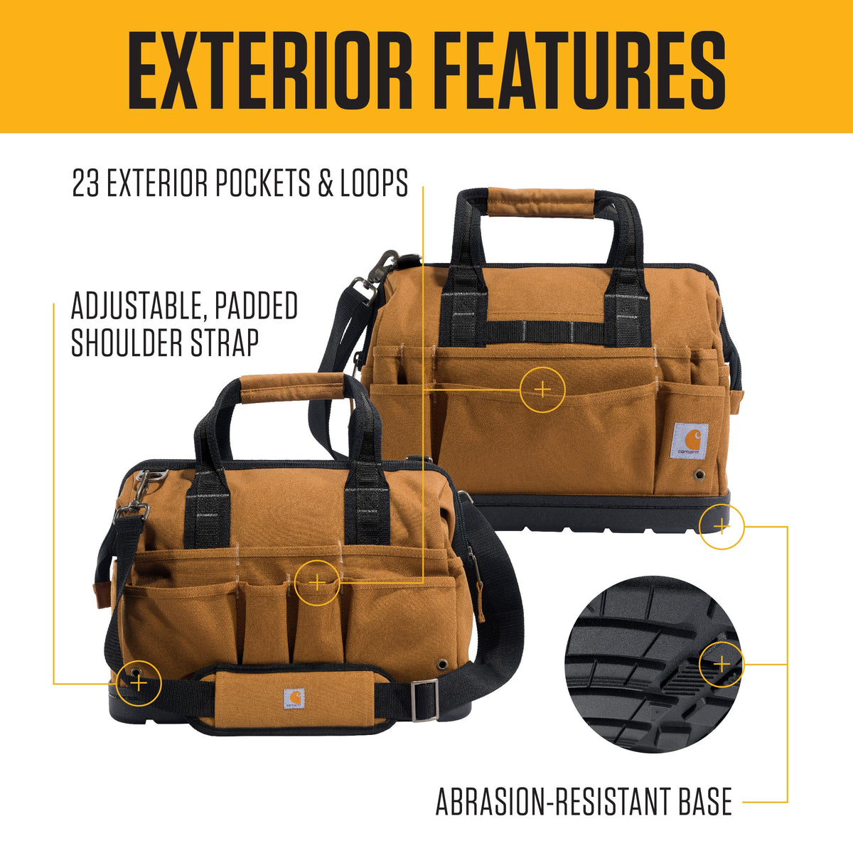 Carhartt 16-Inch Molded Base Heavyweight Tool Bag Carhartt Brown