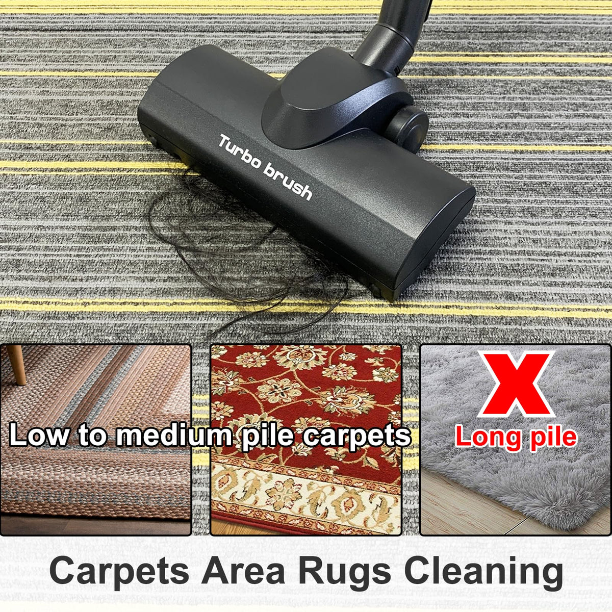 Kodahome Turbo Brush Compatible with Miele C1 C2 C3 CX1 Vacuum Cleaners, Air Driven Floorhead for Low to Medium Pile Carpets Rugs Stairs and Hard Floors