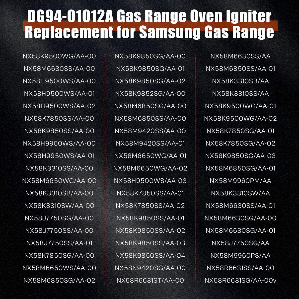 TOMOON Upgraded DG94-01012A NX58H9500WS NX58K9500WG Gas Range Oven Igniter
