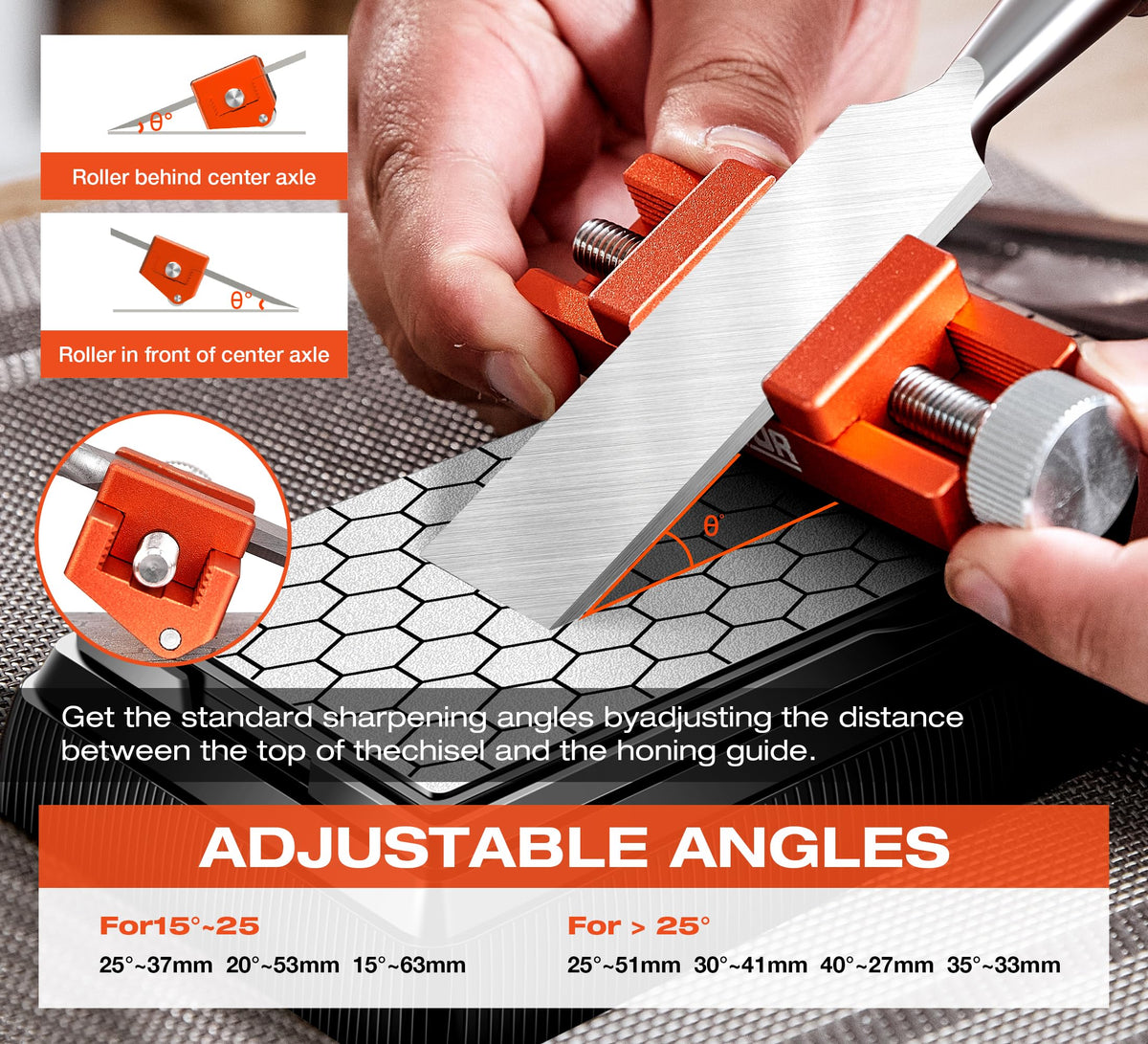 AUXTUR chisel sharpening jig with Honing Guide Tool Set for Woodworking