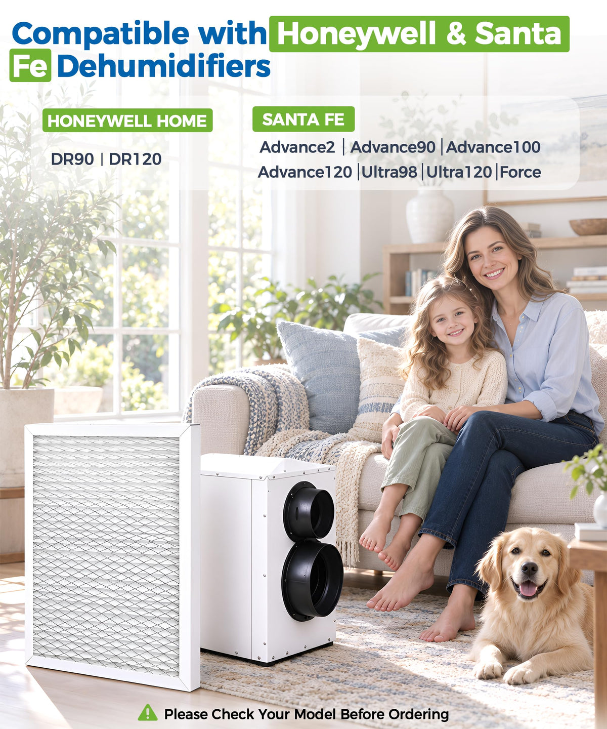 4 Pack 14 x 17.5 x1.75 MERV 13 Dehumidifier Replacement Filter