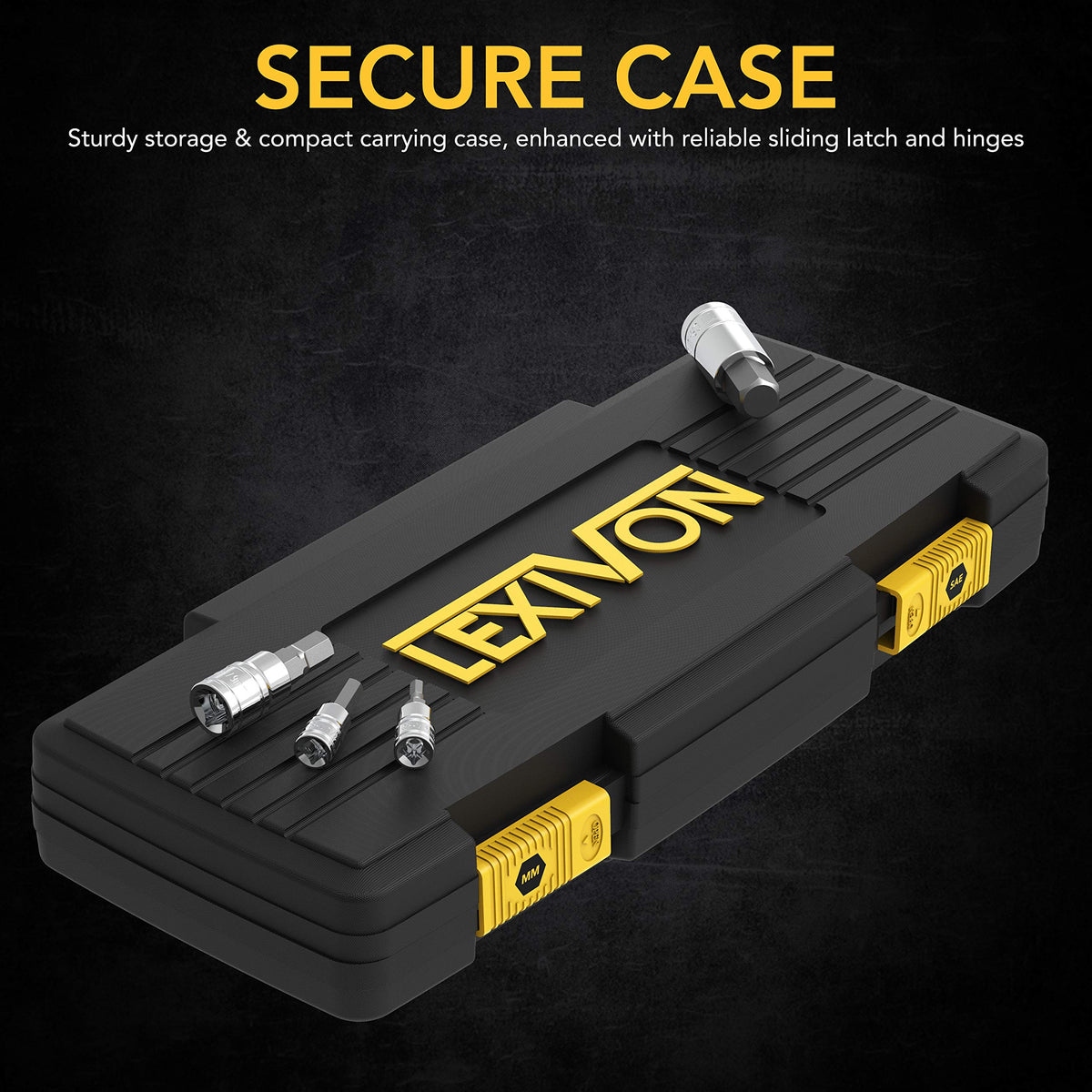 LEXIVON Master HEX Bit Socket Set, Premium S2 Alloy Steel, Complete 32-Piece, SAE and Metric Set, Enhanced Storage Case (LX-144)