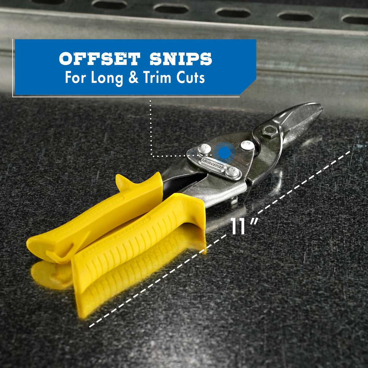 MIDWEST Aviation Snip, Straight Cut Offset, Tin Snips
