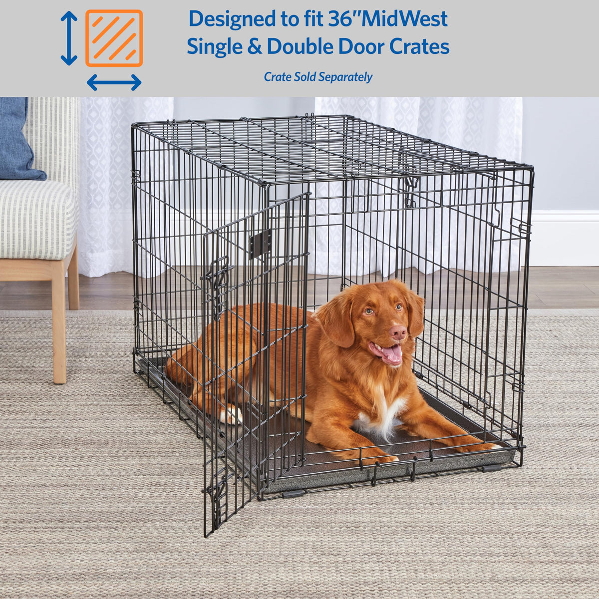 MidWest Homes for Pets Metal Dog Crate Replacement Pan; 36 inch