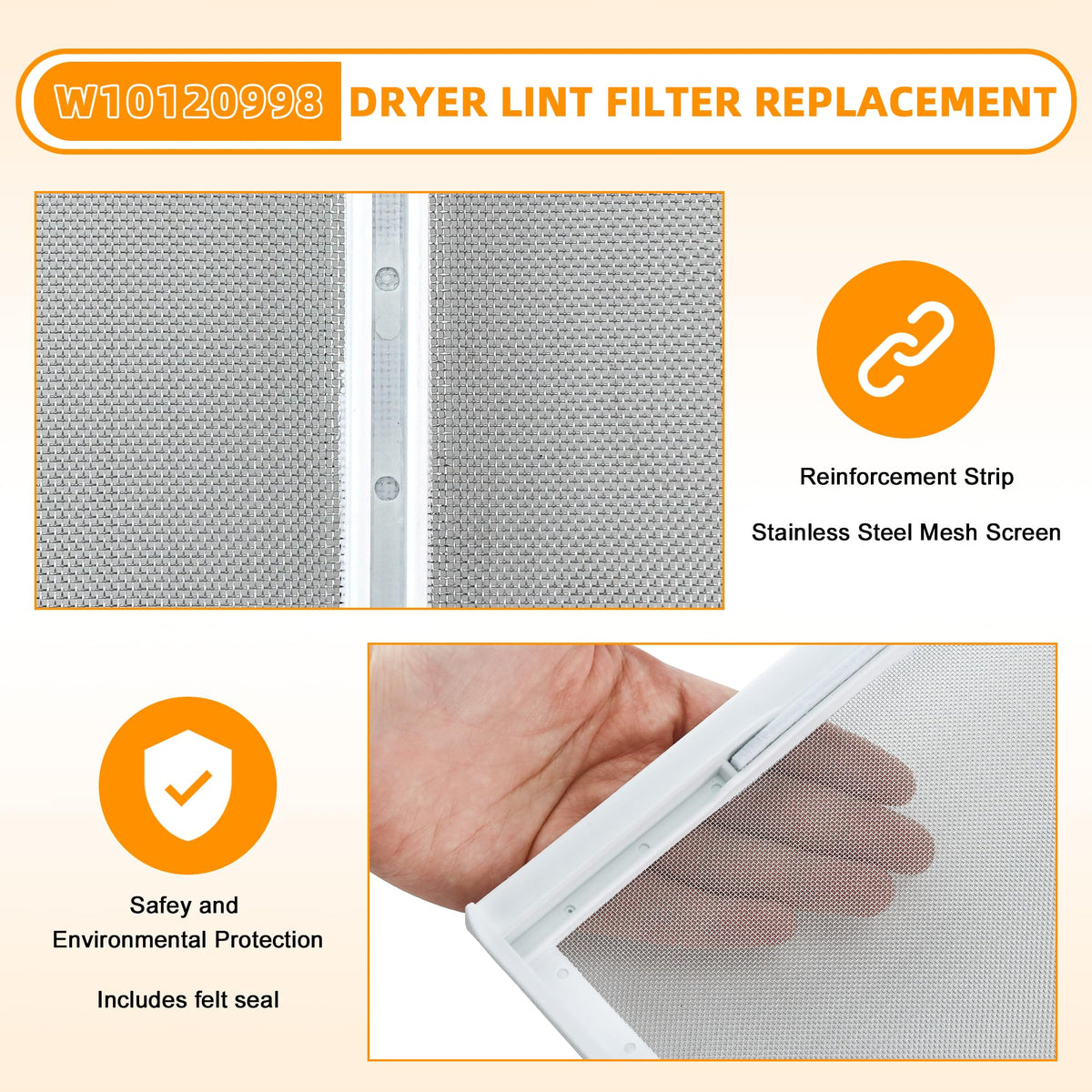 AMI PARTS W10120998 Dryer Lint Screen Filter Repla
