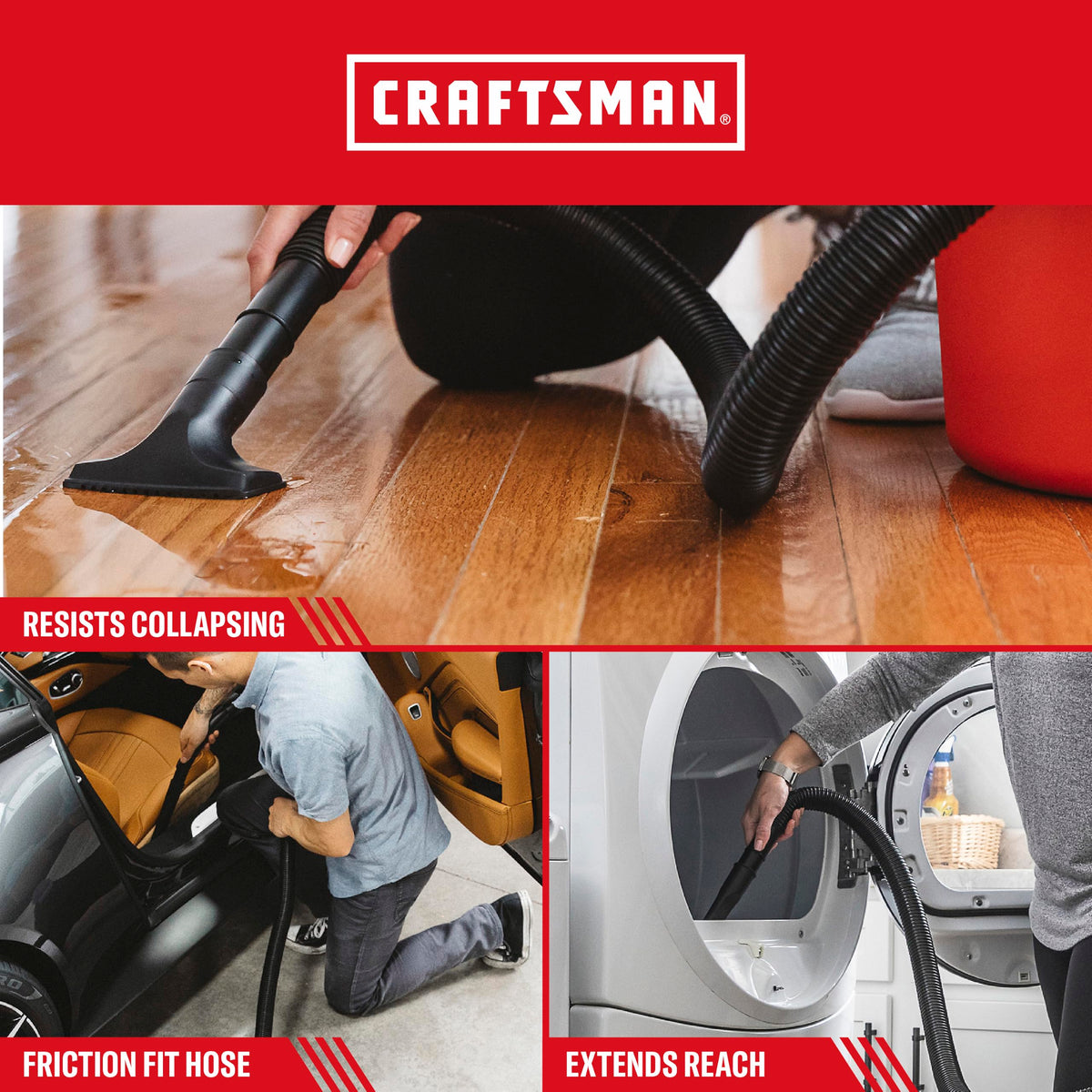 CRAFTSMAN CMXZVBE38762 1-1/4 in. x 6 ft. Friction Fit Wet Dry Vacuum Hose