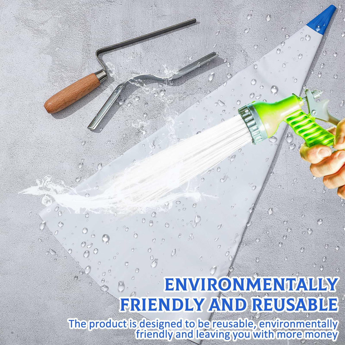 Flutesan 9 Pcs Tile Grout Masonry Mortar Bag Set Include 6 Pcs 12" x 24" Cement Sealer Bag Concrete Grouting Bag 1 Pcs Brick Jointer 1 Pcs Tuck Pointers 1 Pair Gloves for Tile Filler Installation Tool