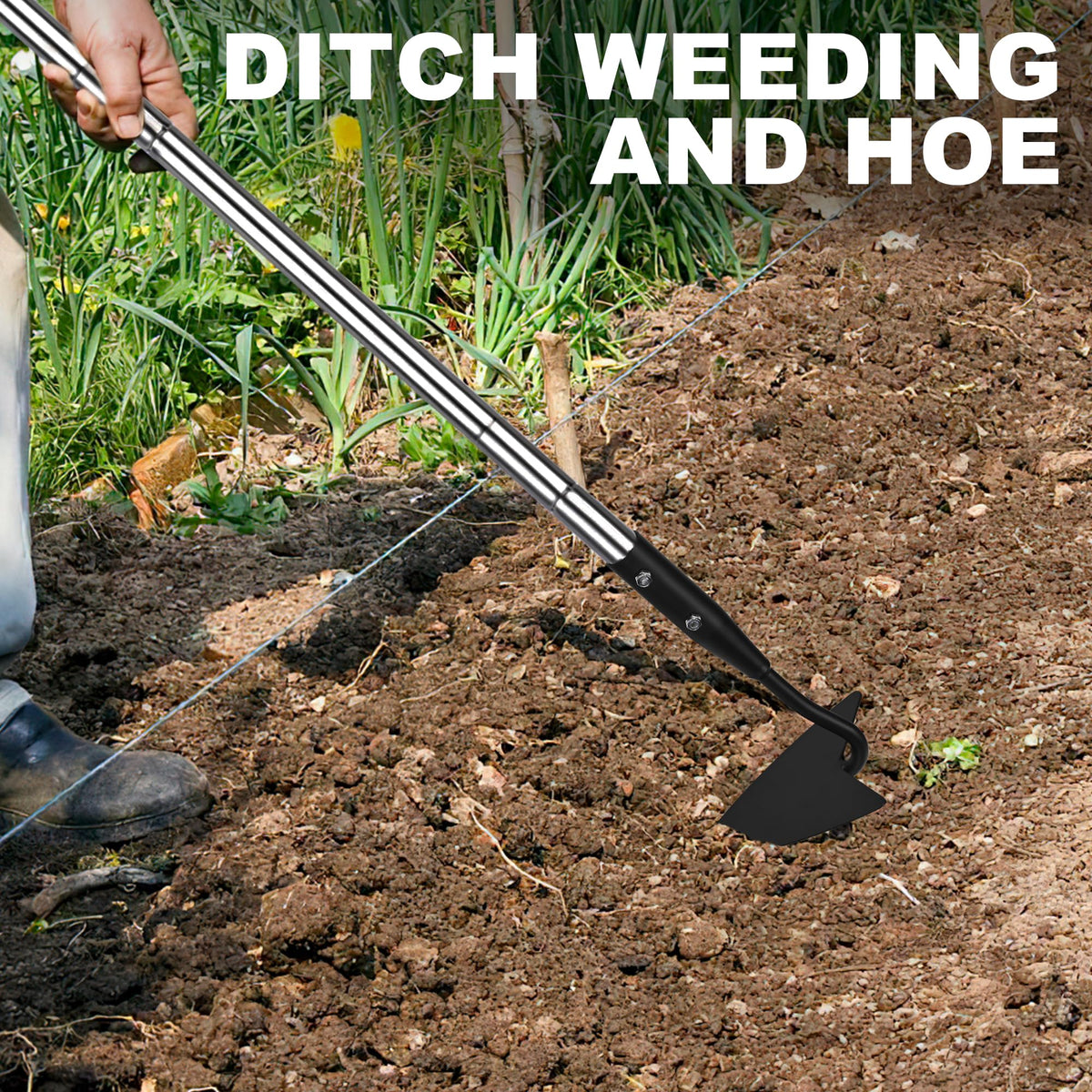 YEELOR Warren Hoe with 57-inch Stainless Steel Long Handle