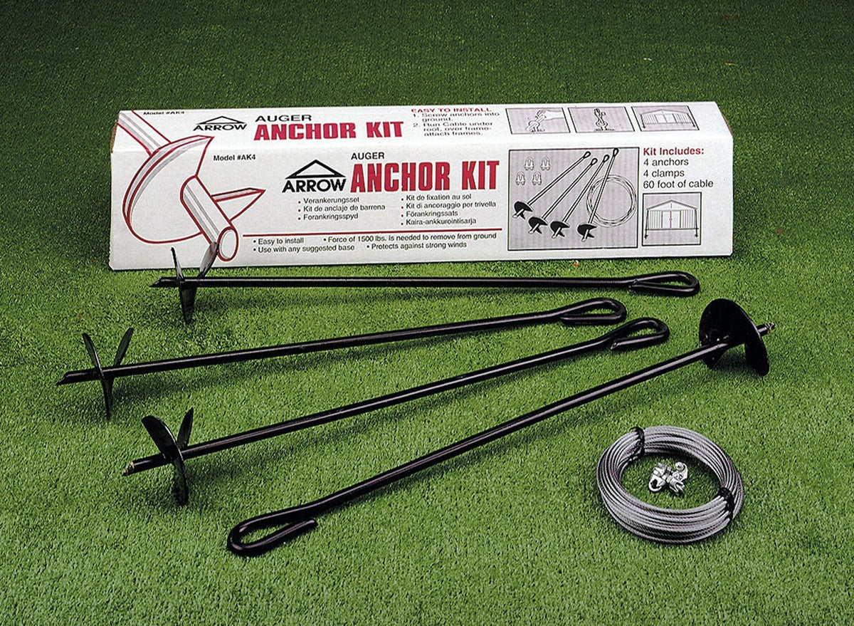 Arrow Shed AK4 Earth Anchor Kit, Black
