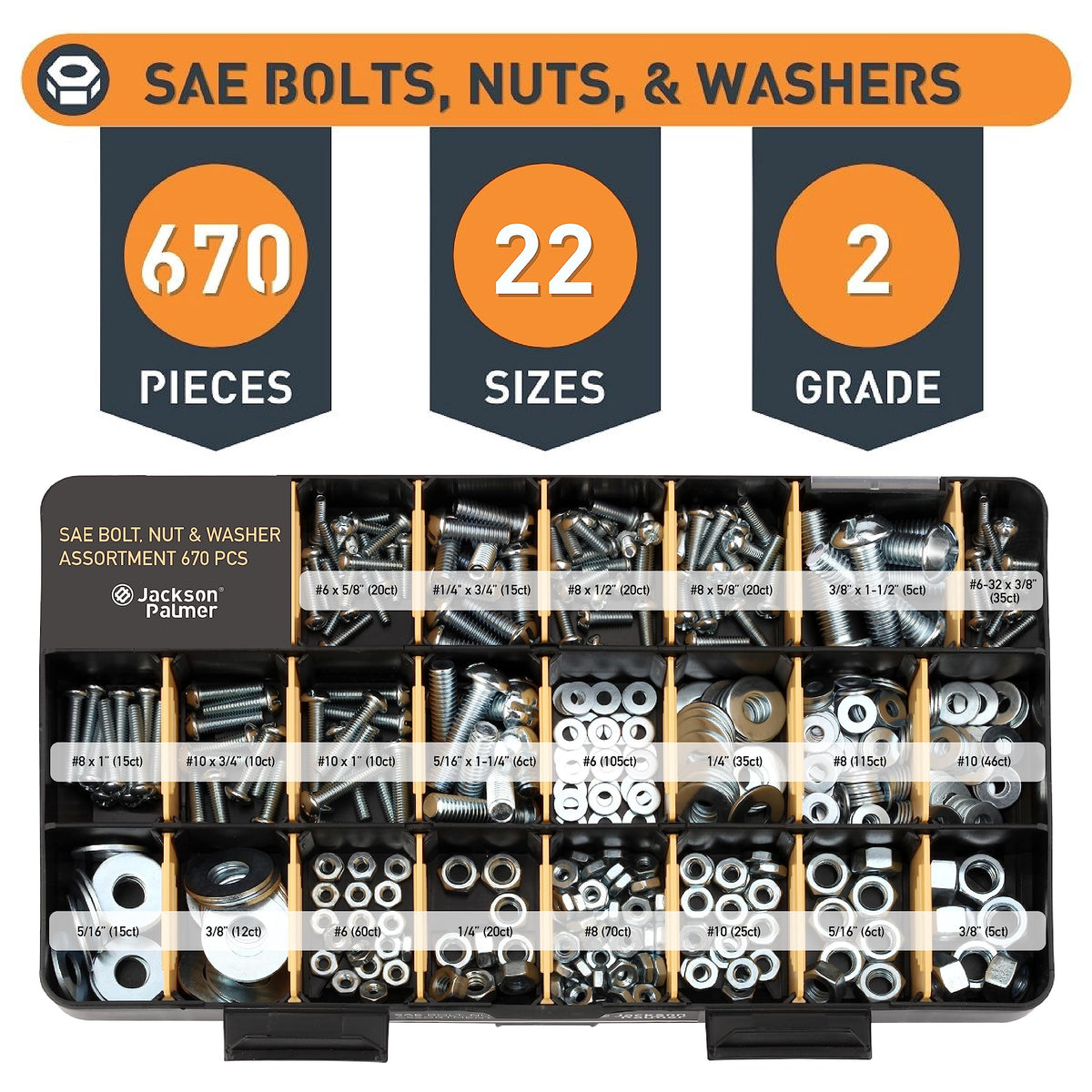 Jackson Palmer 2251-Piece Hardware Kit with Screws, Nuts & Washers