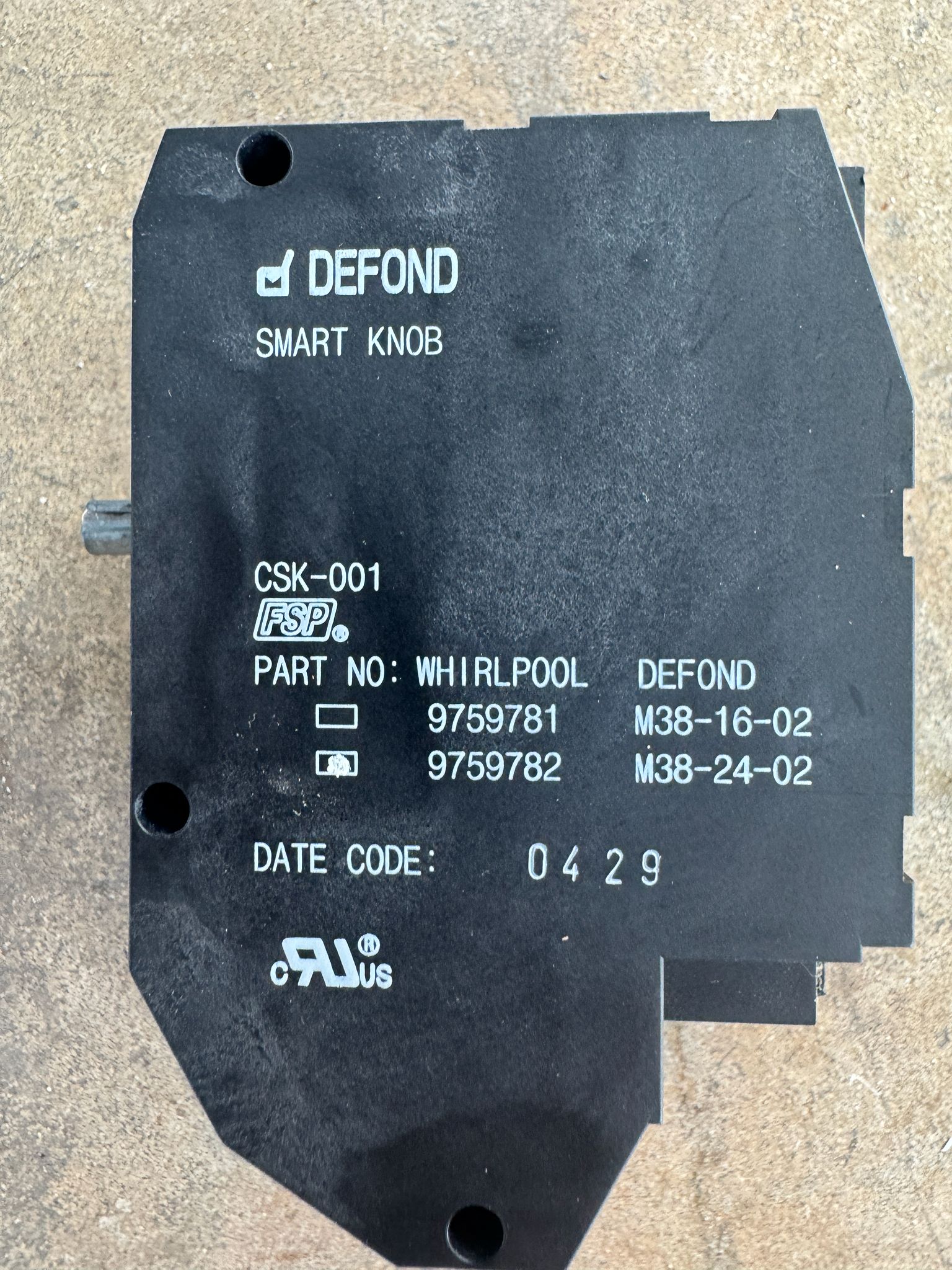 KitchenAid Range Infinite Switch 9759781