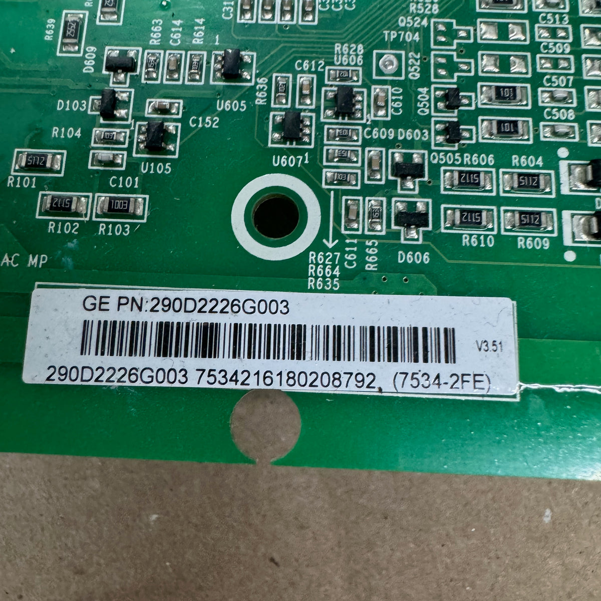 GE Washer Electronic Control Board WH18X28174 290D2226G003
