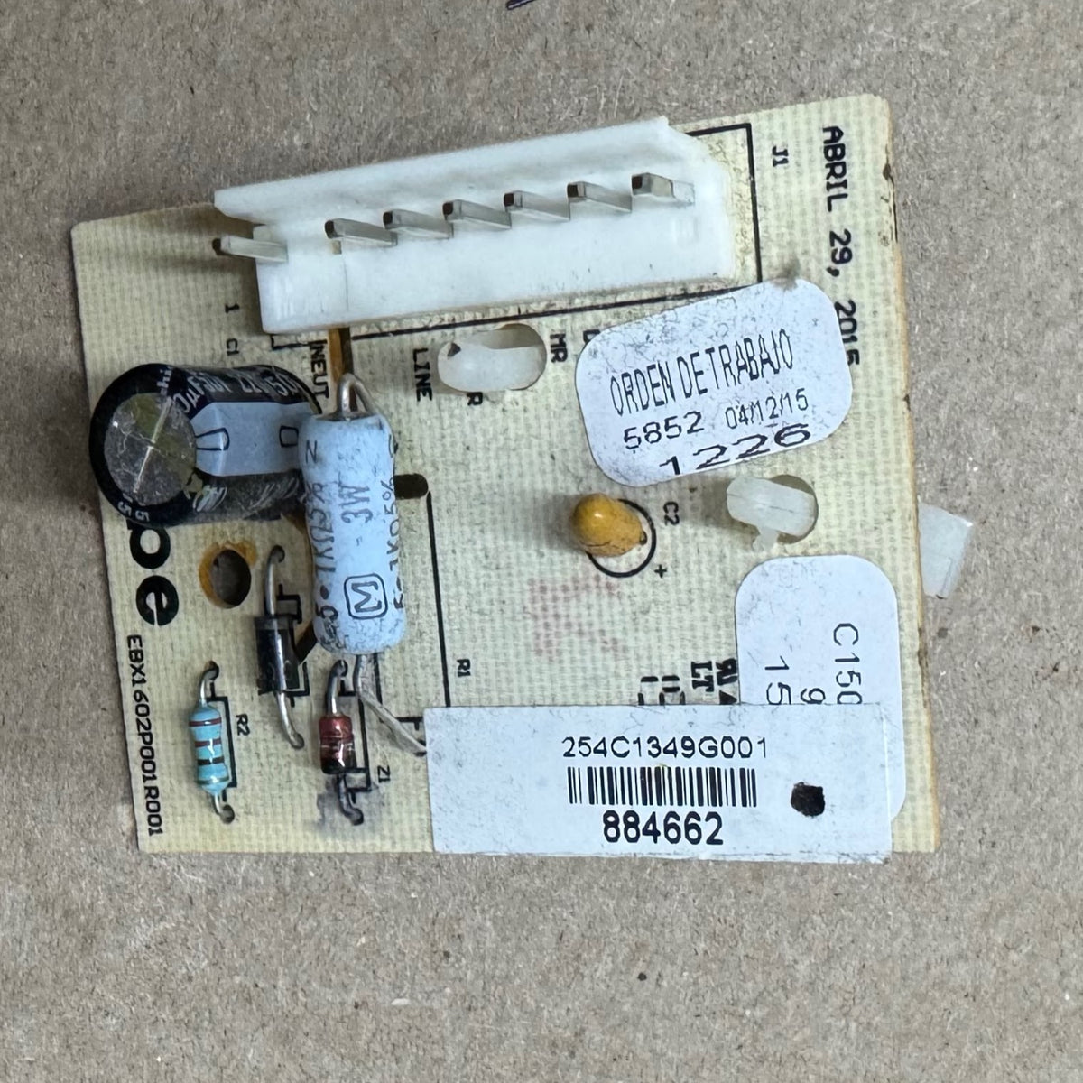 GE Dryer Electronic Control Board WE04X25137 254C1349G001