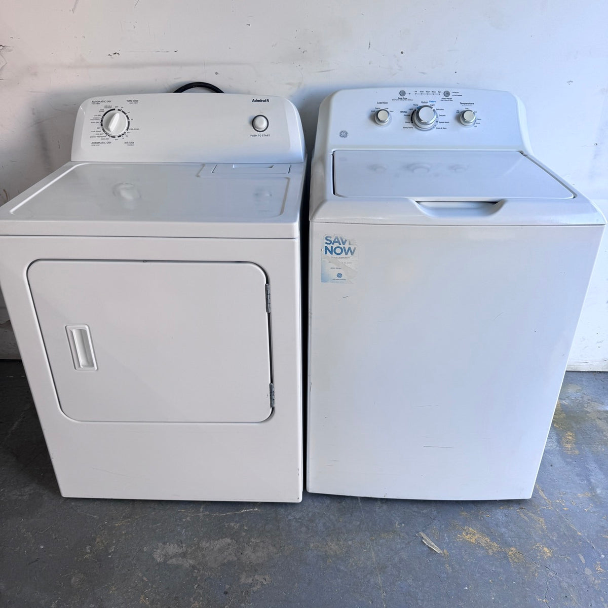 GE Washer and Admiral Dryer Set