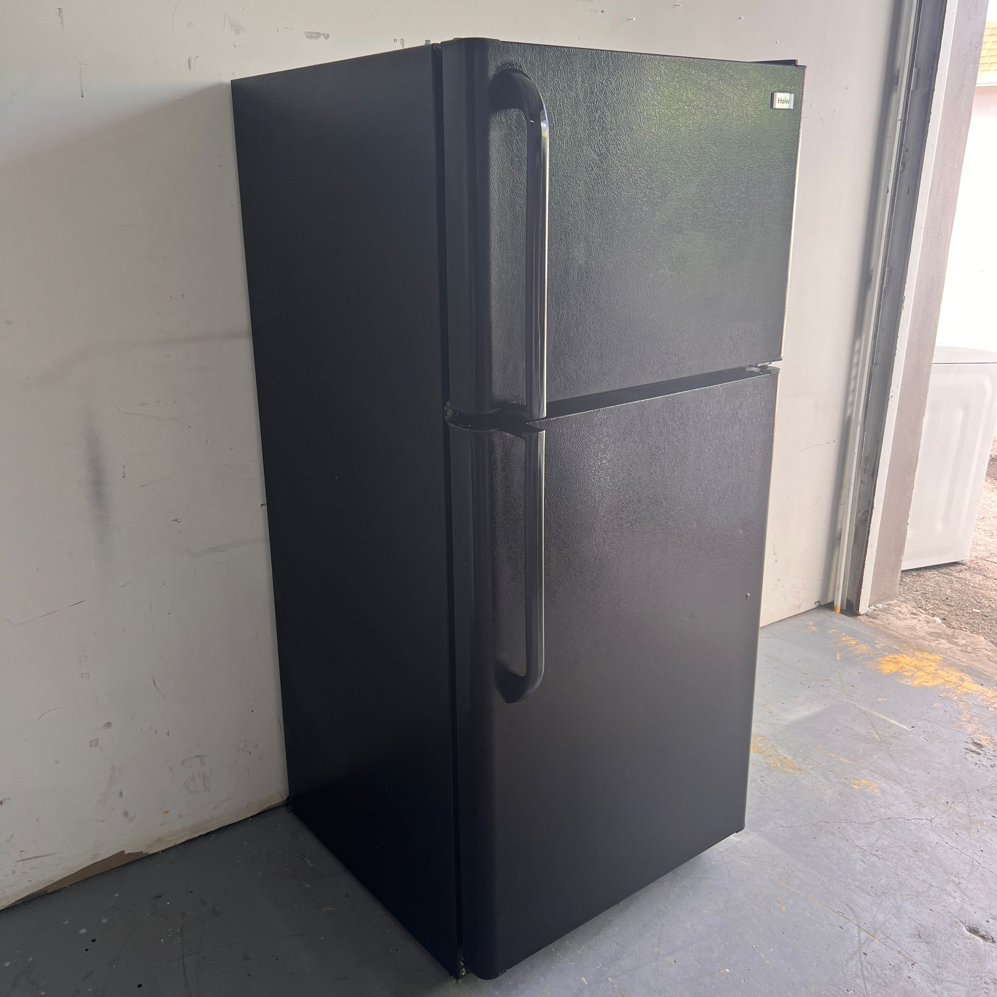 Haier Black Top and Bottom Refrigerator