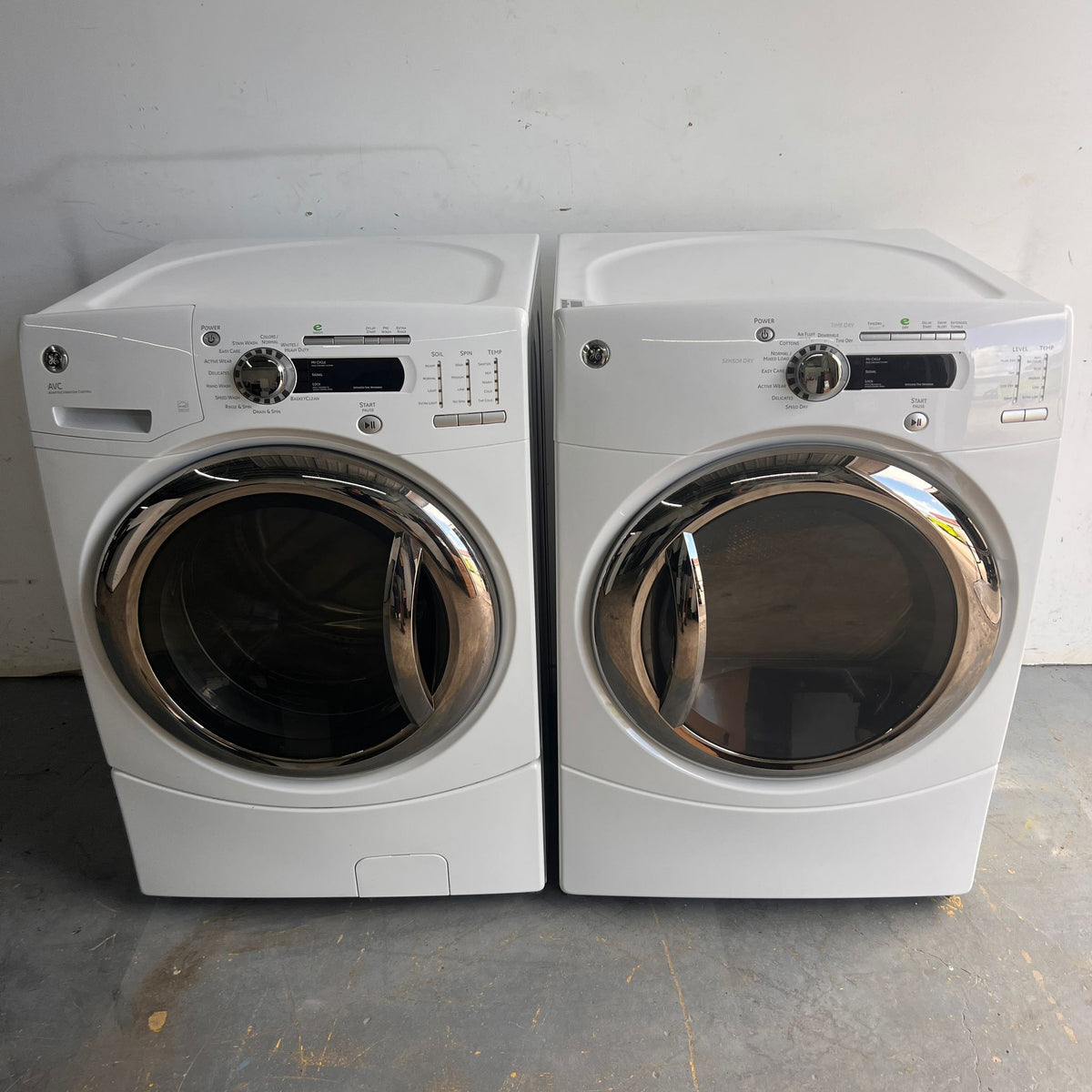 GE Washer and Dryer Front Load - White