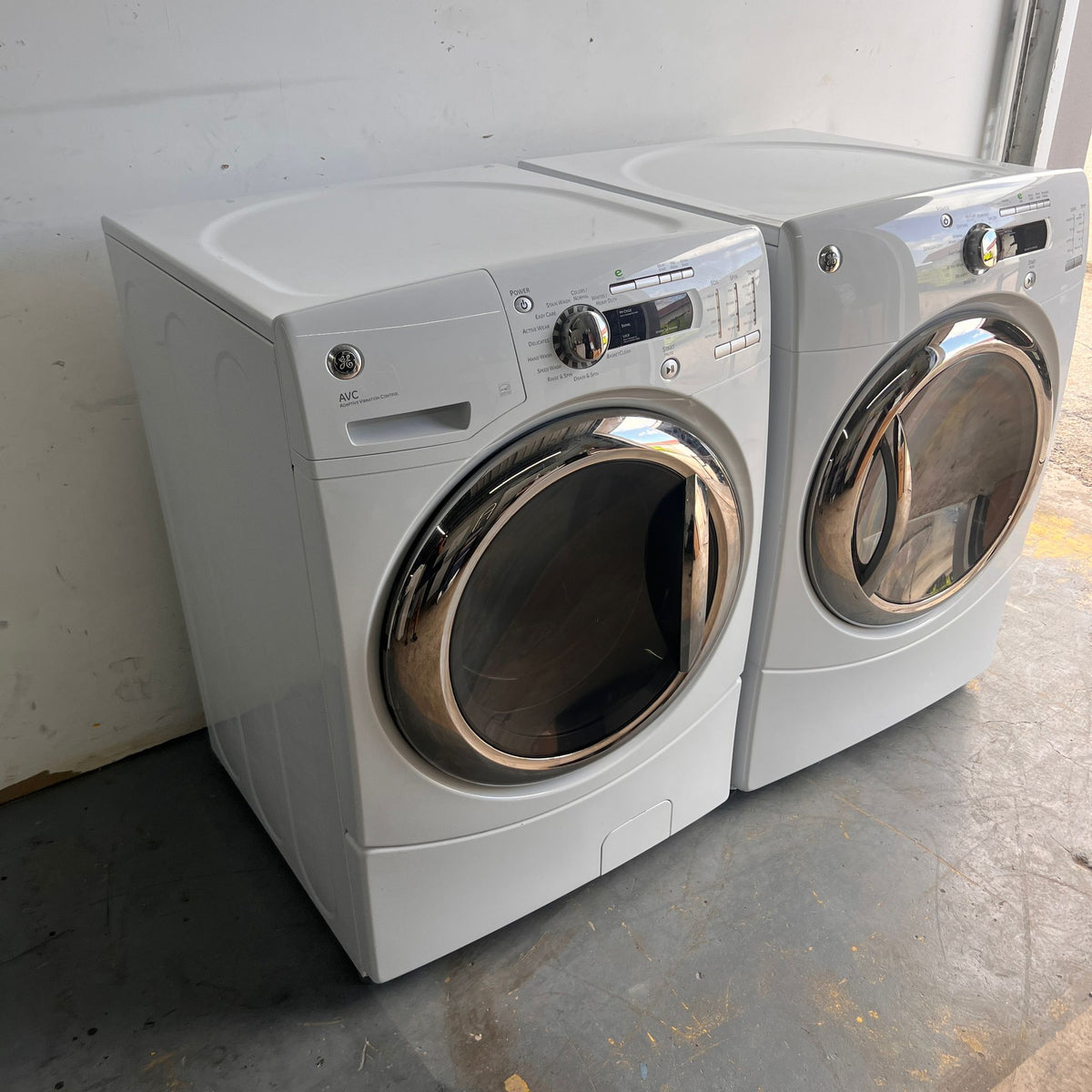 GE Washer and Dryer Front Load - White
