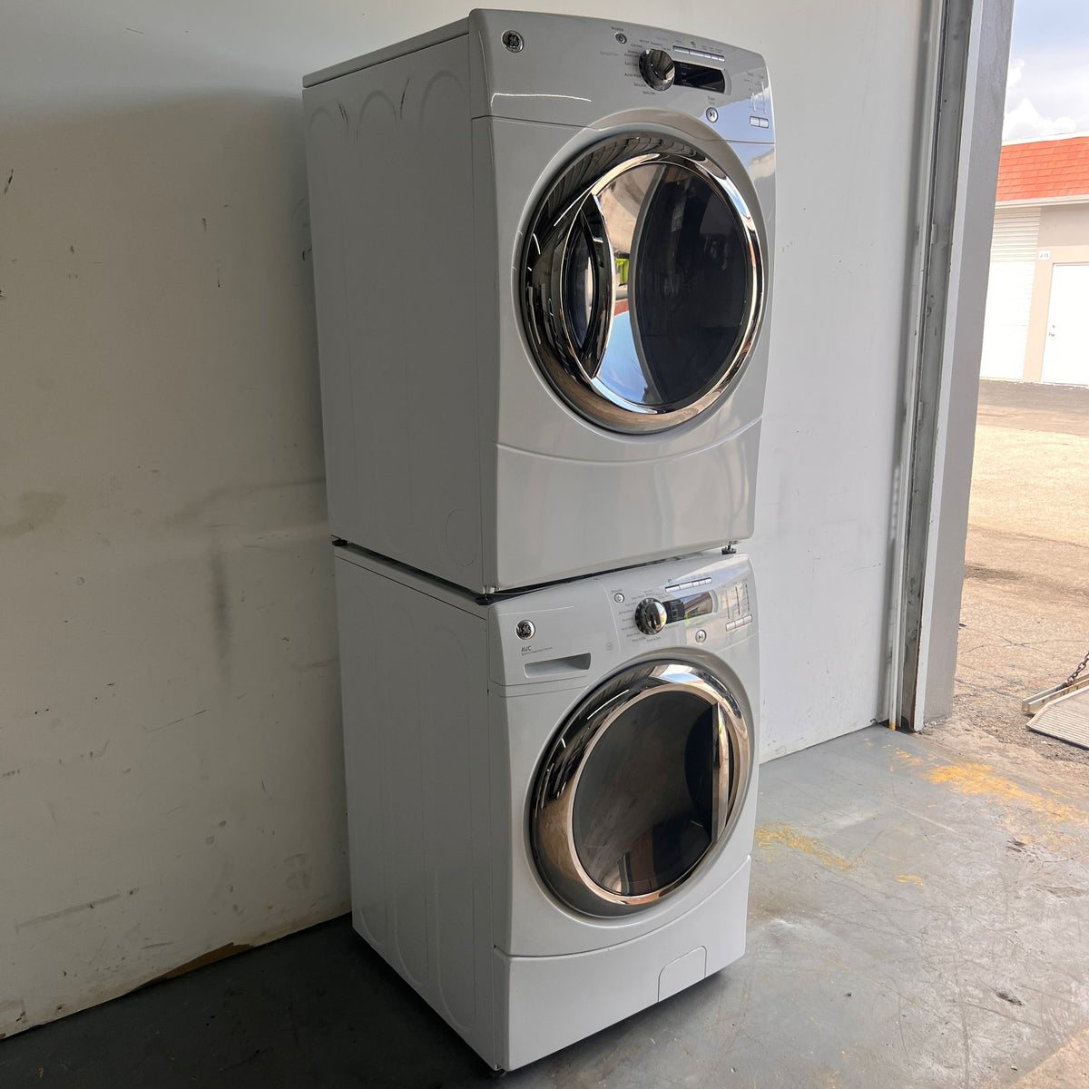 GE Washer and Dryer Front Load - White