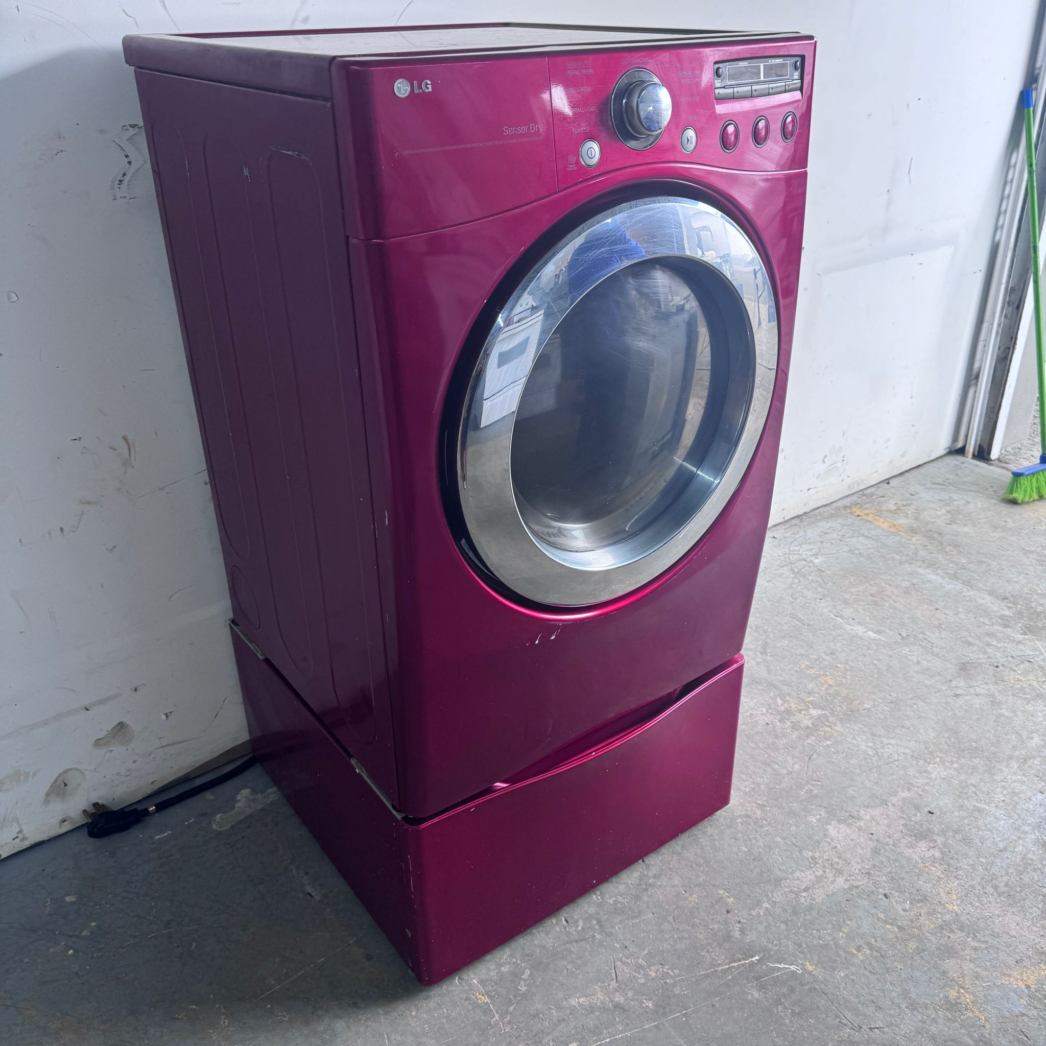 LG Dryer Front Load - Red with Pedestal