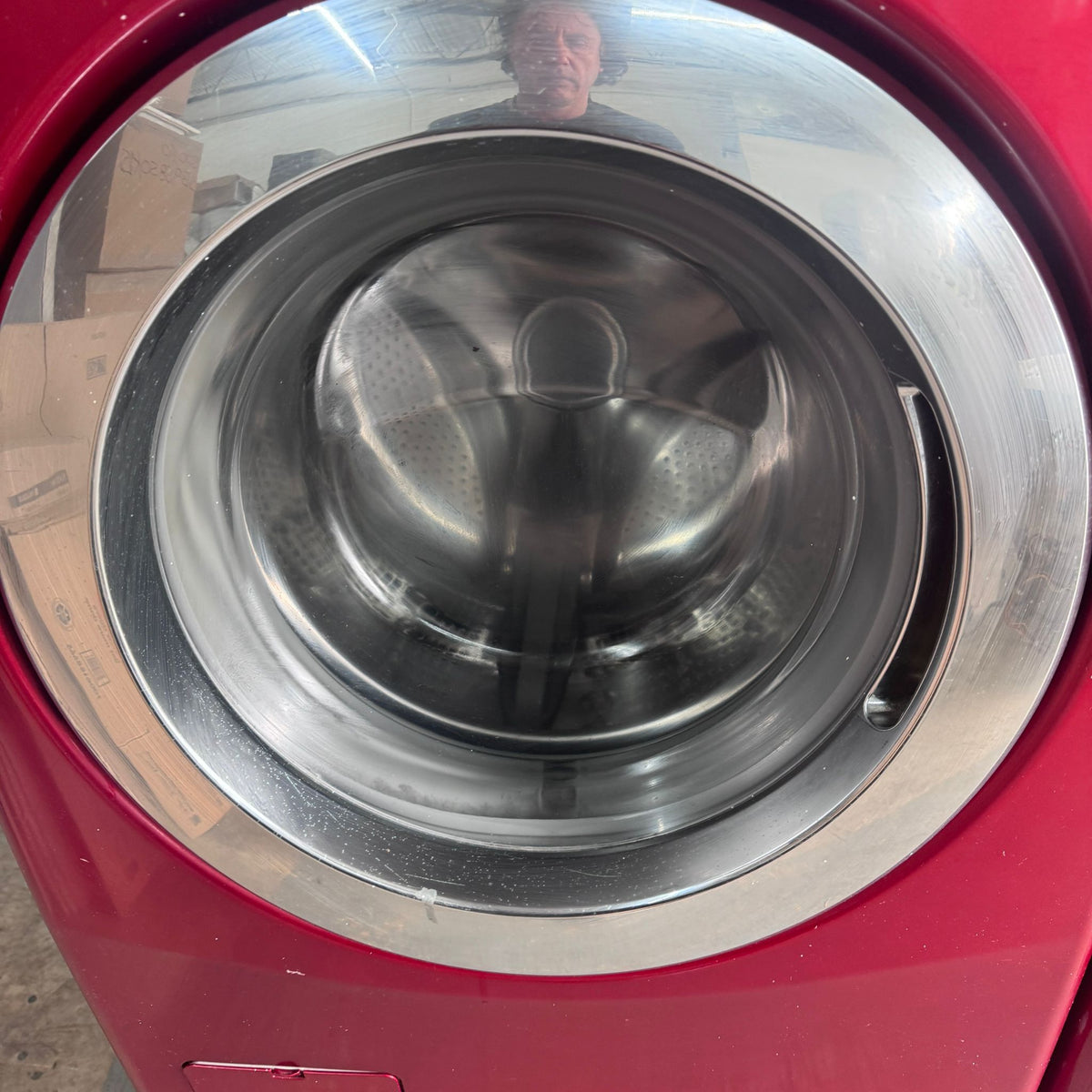 LG Washer and Dryer Front Load with Pedestal Set - Red