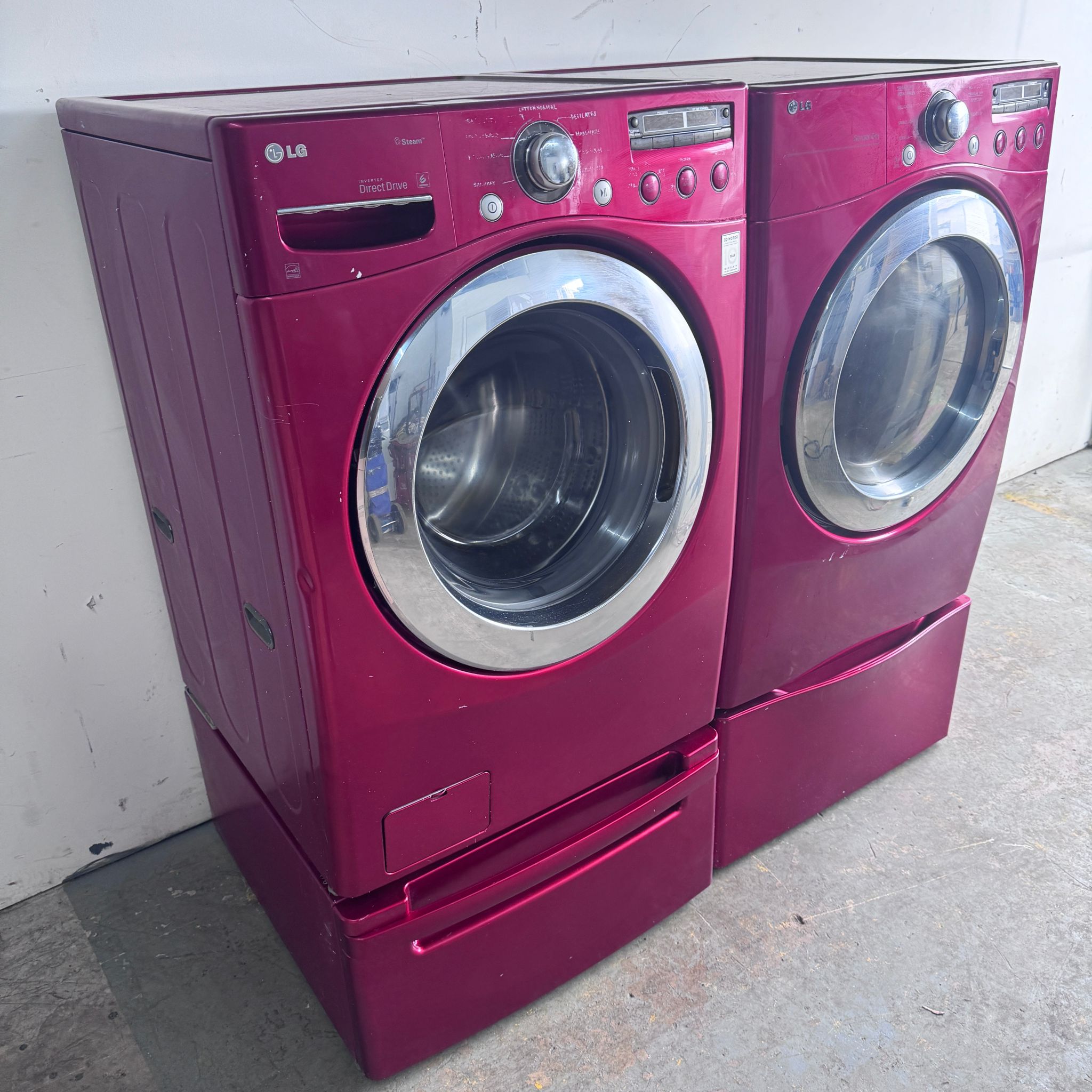 Blue Lg Machine LG Washer and Dryer Front Load with Pedestal Set - Red – AQS