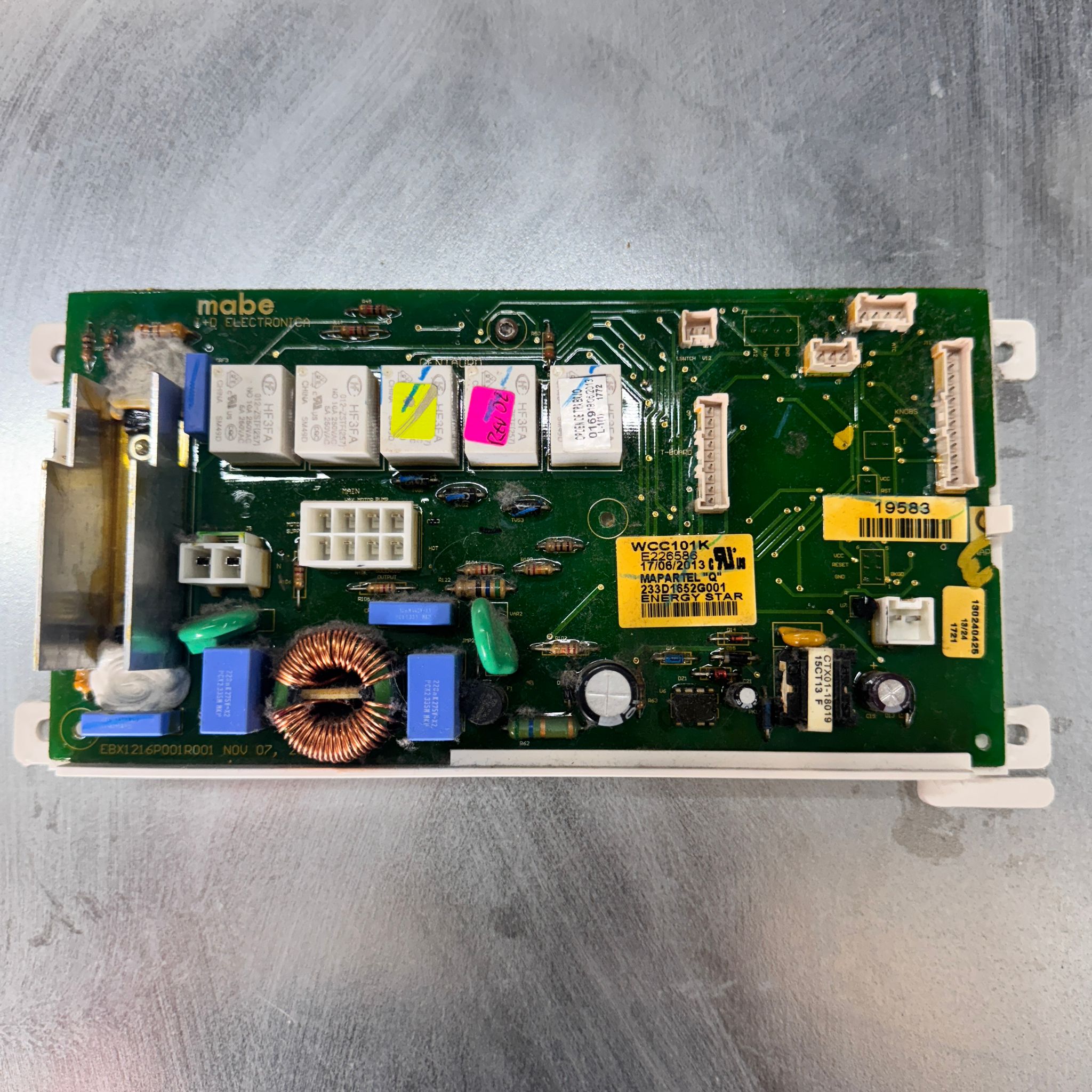GE Washer Control Board Part# WCC101K E226586 233d1652G001