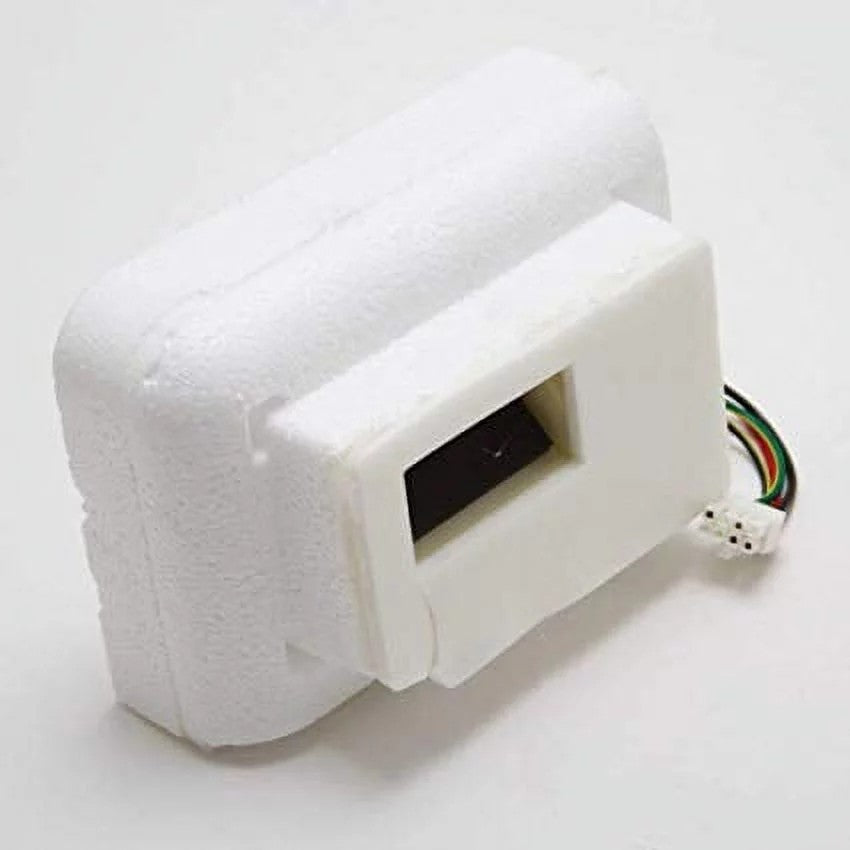 Whirlpool refrigerator air damper assembly, featuring a white casing with a black vent and electrical wiring visible.