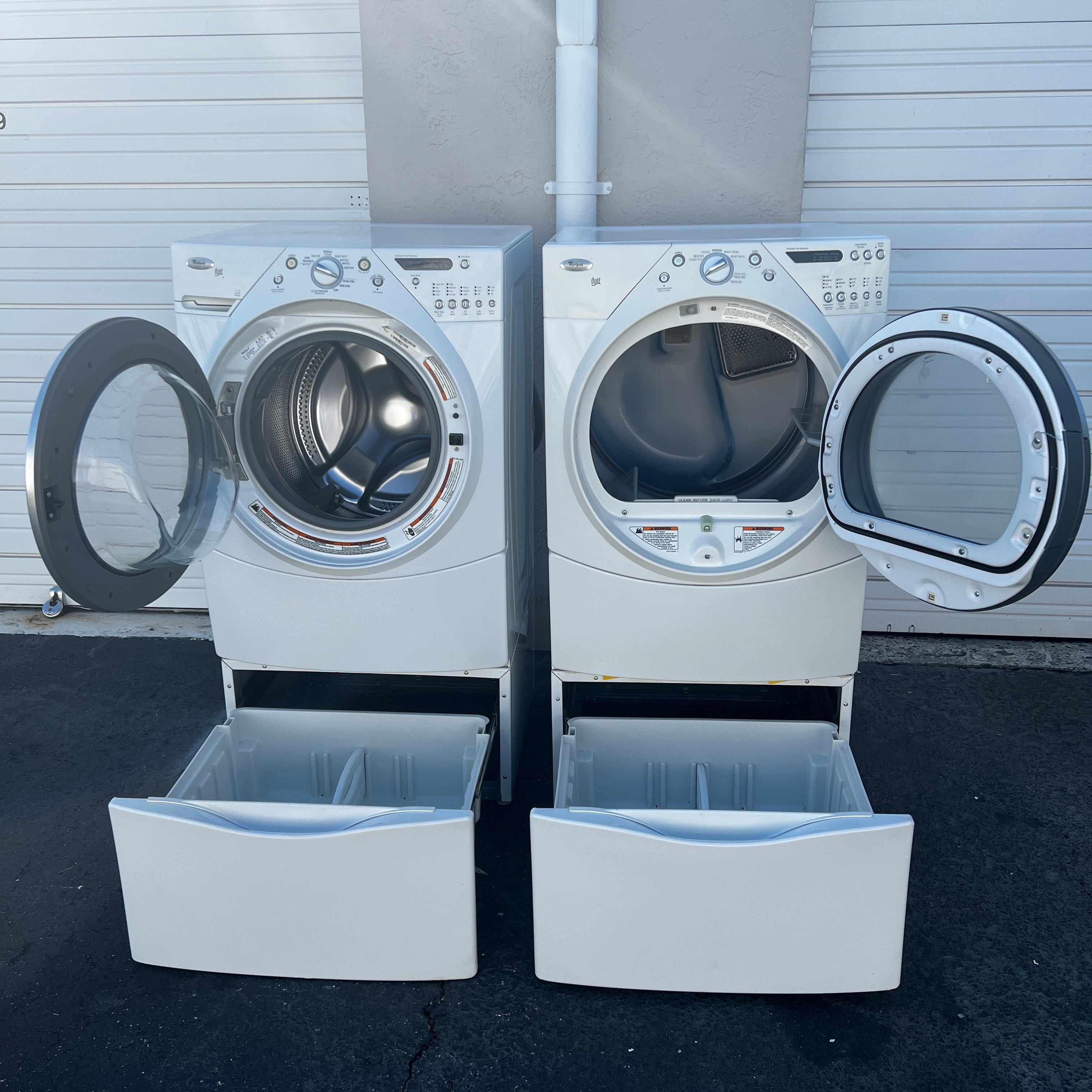 Whirlpool Washer and Dryer Front Load with Pedestals