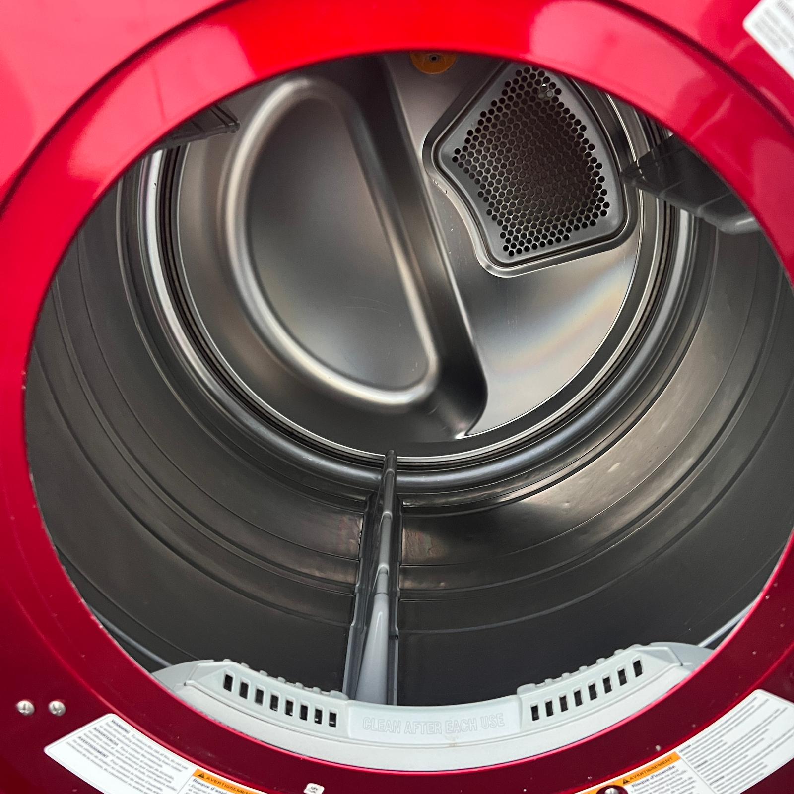 LG Washer and Dryer Front Load with Pedestal Set - Red