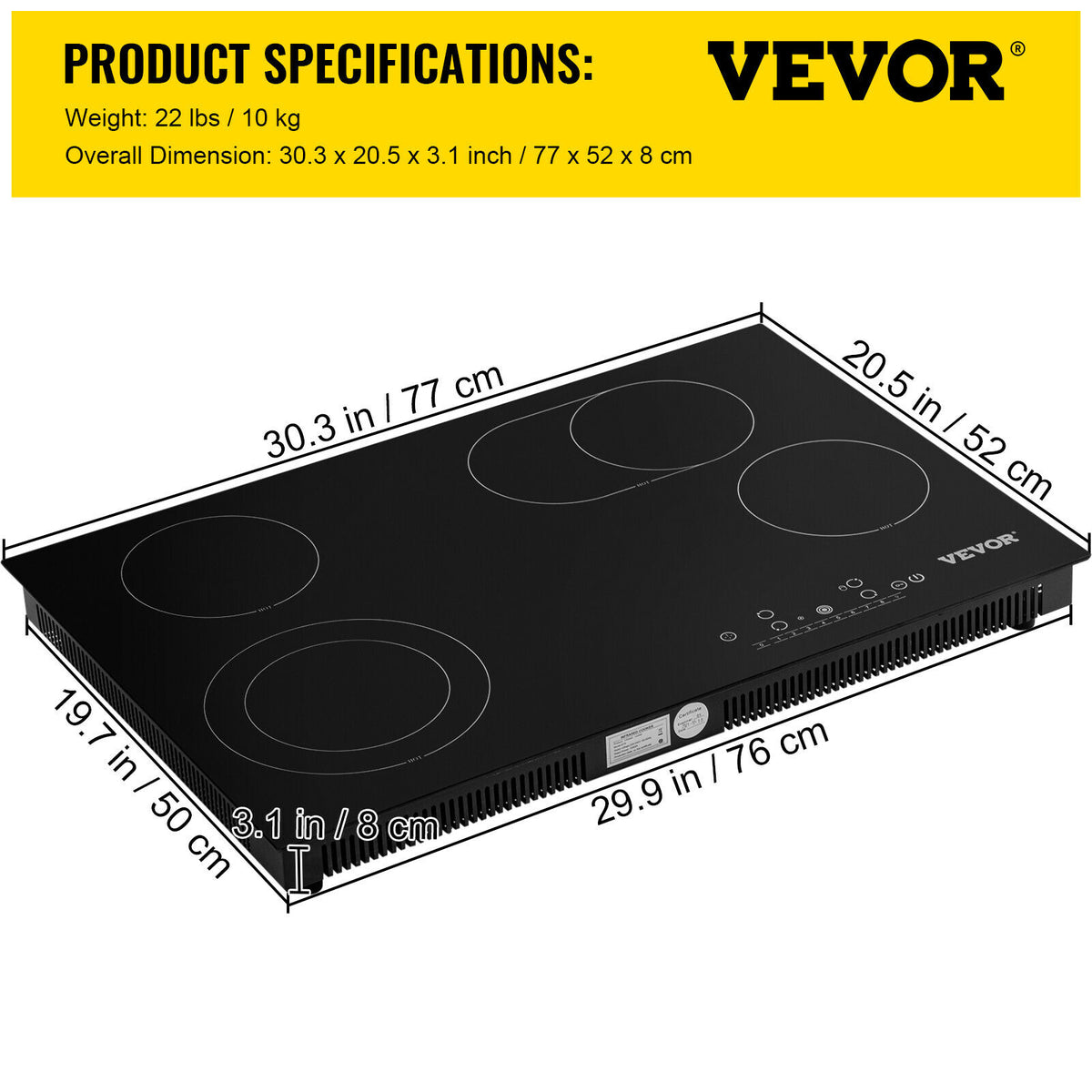 VEVOR Electric Cooktop Glass Stove