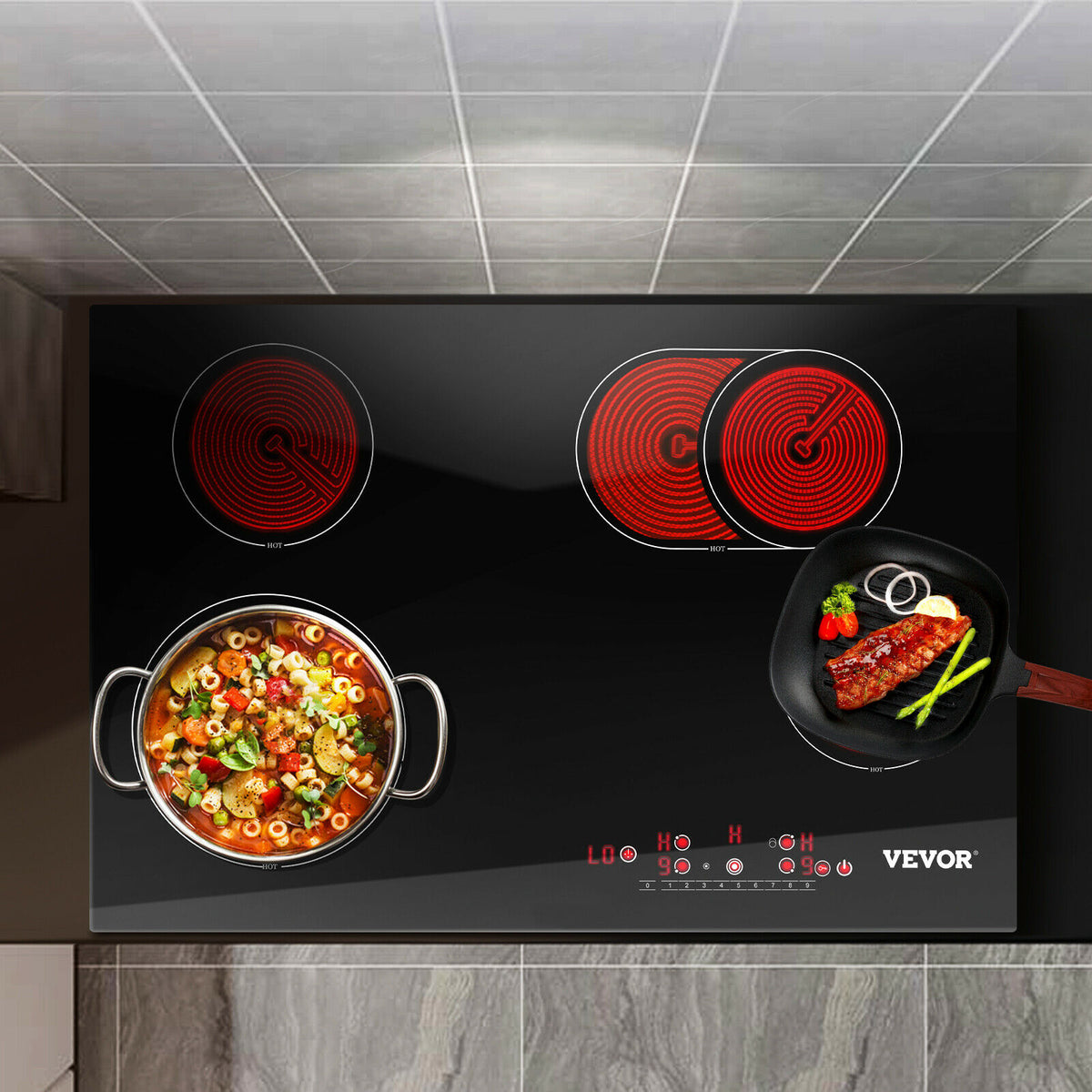 VEVOR Electric Cooktop Glass Stove